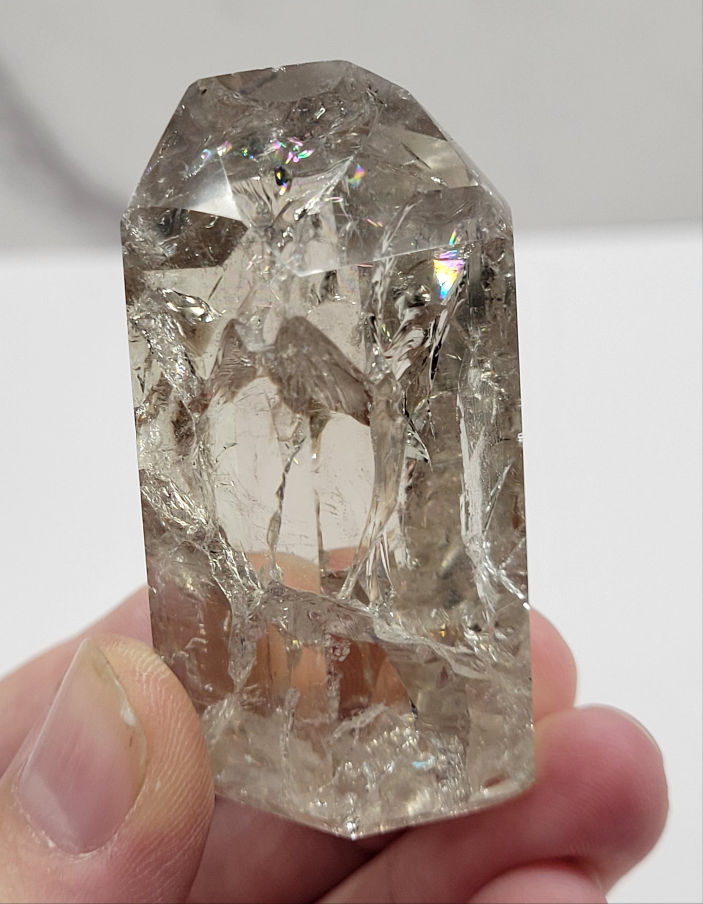 Fire & Ice Smoky Quartz tower