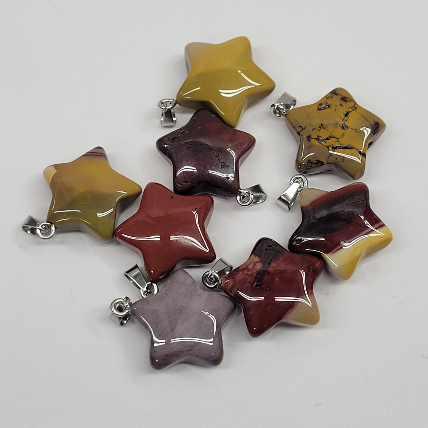 Mookaite pendant - star & moon
