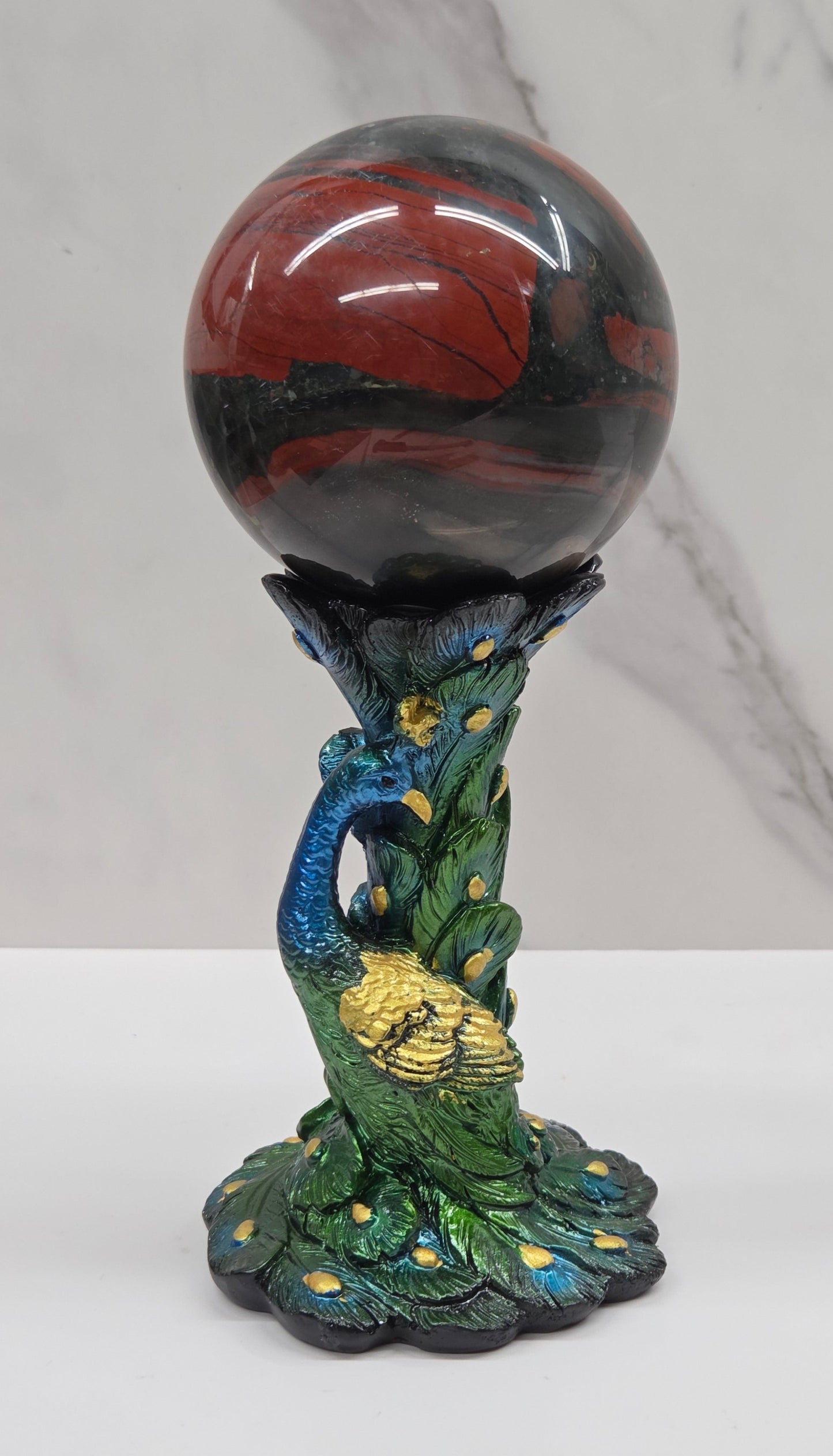 Sphere stand- Peacock colorful