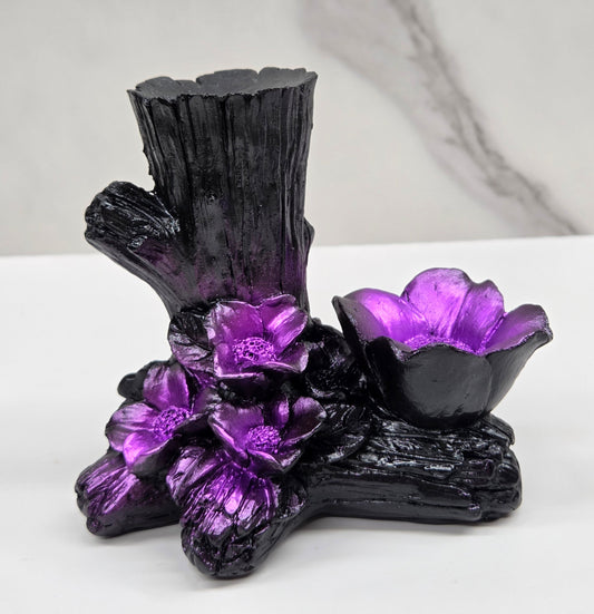 Sphere stand - Tree stump w/ flowers