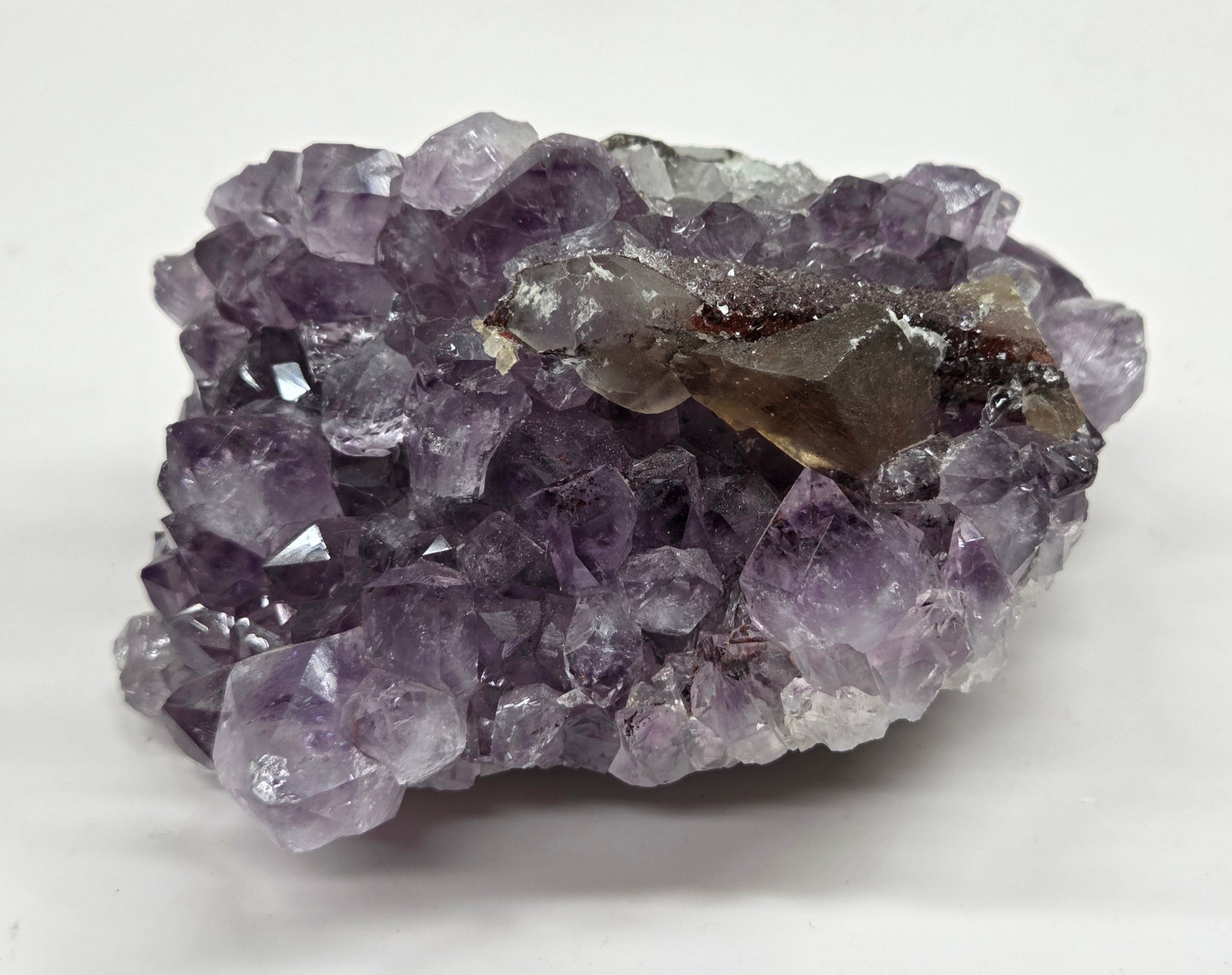 Amethyst cluster w/ calcite specimen