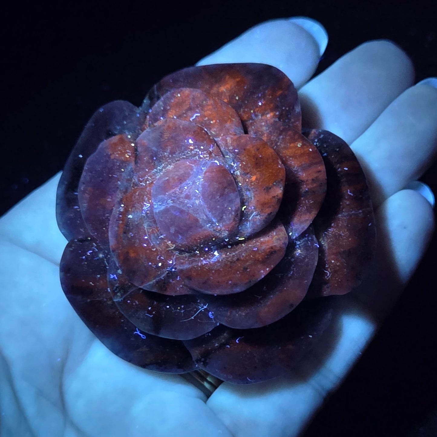 Sodalite rose carving