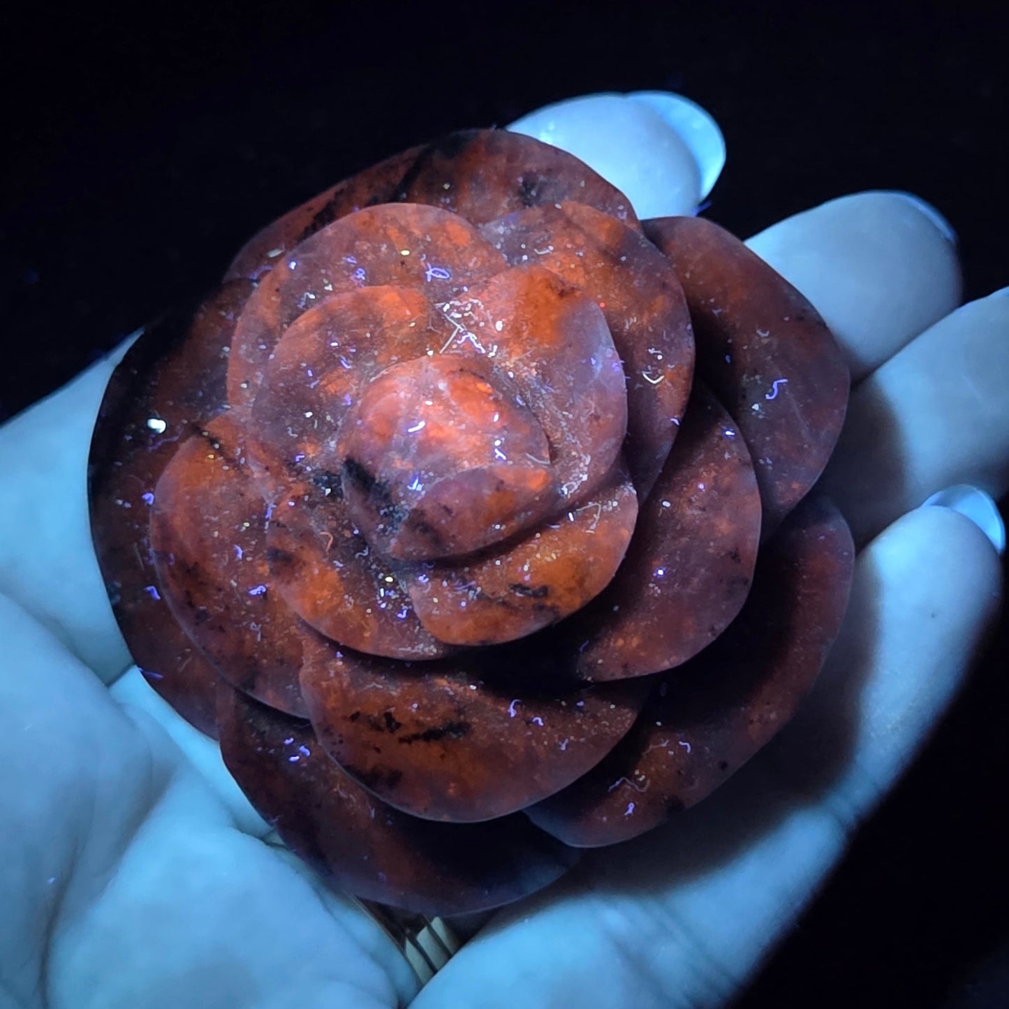 Sodalite rose carving