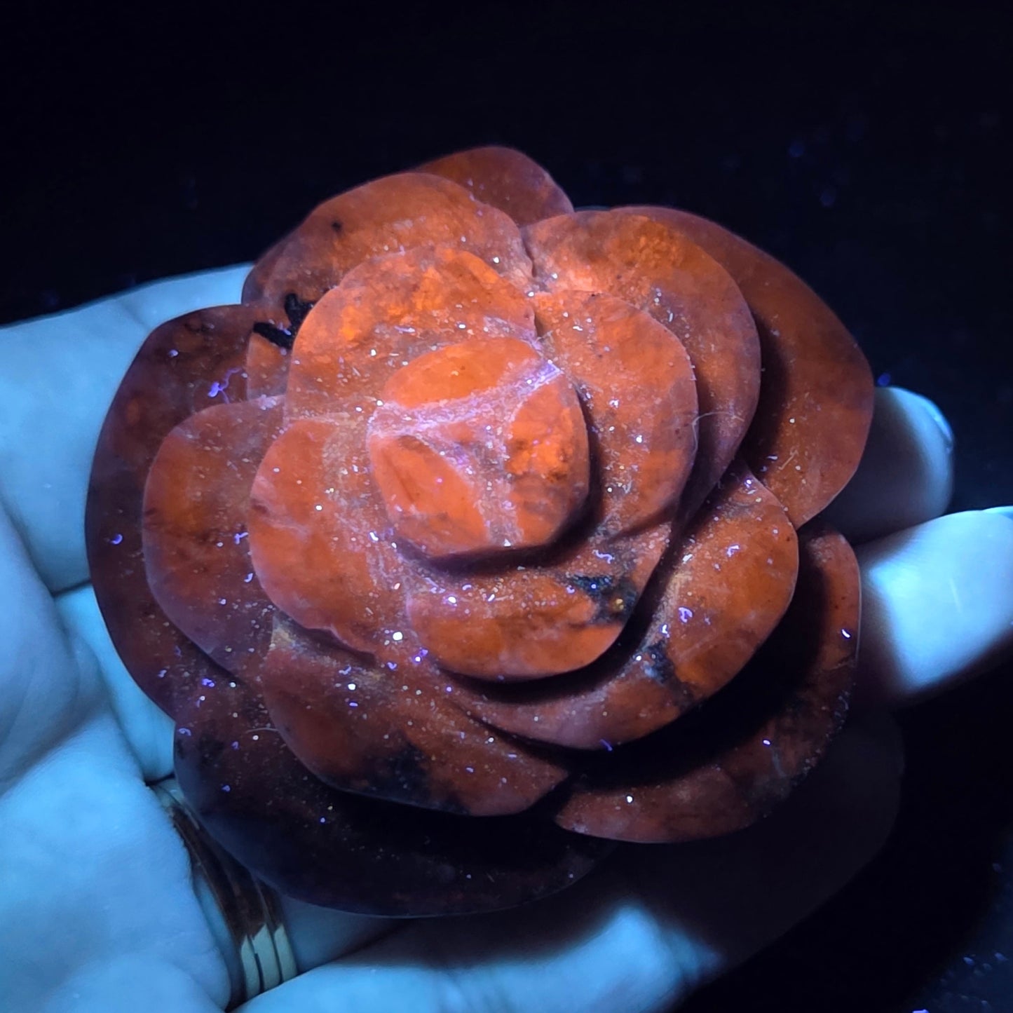 Sodalite rose carving