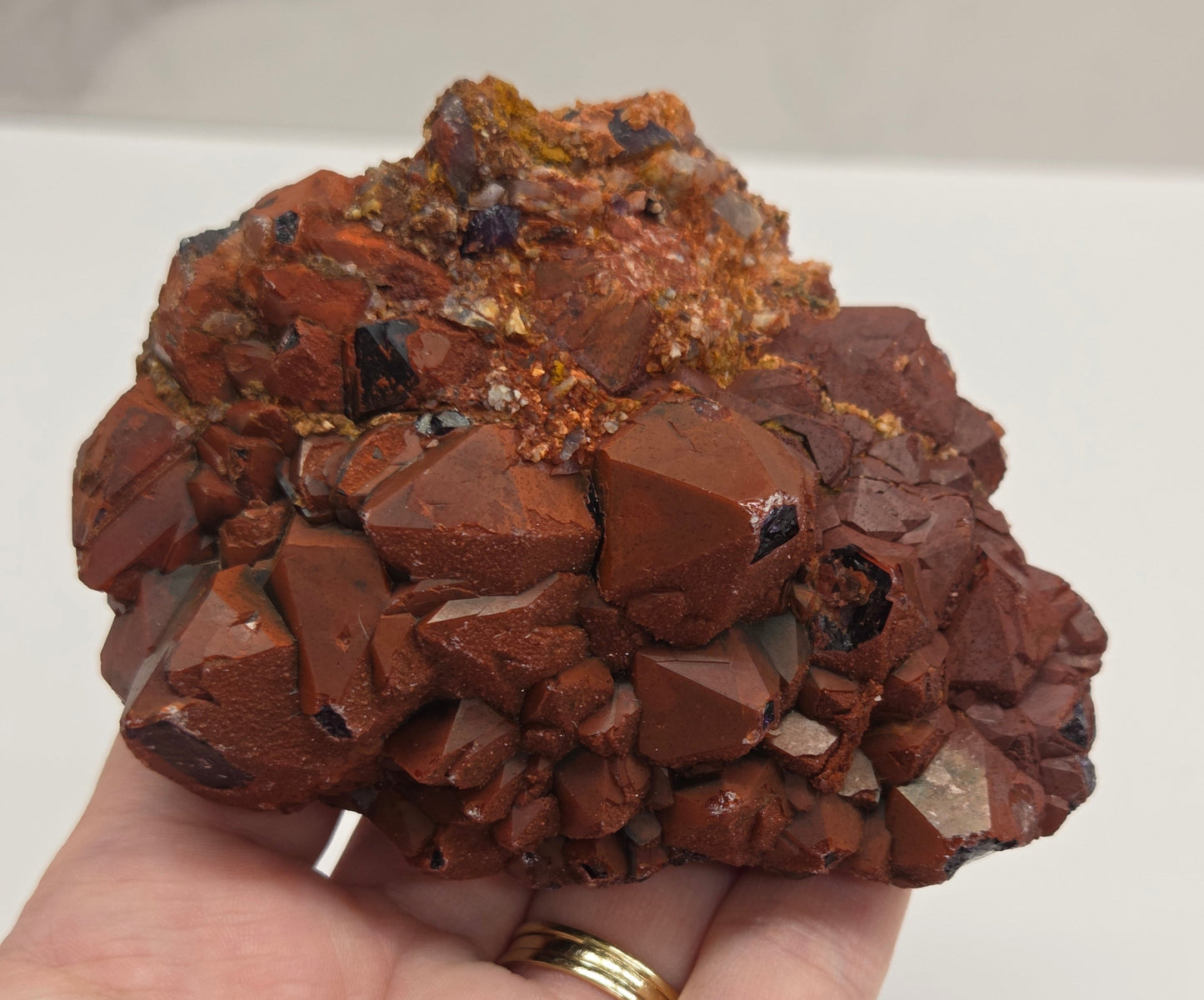 Hematite Included Amethyst clusters