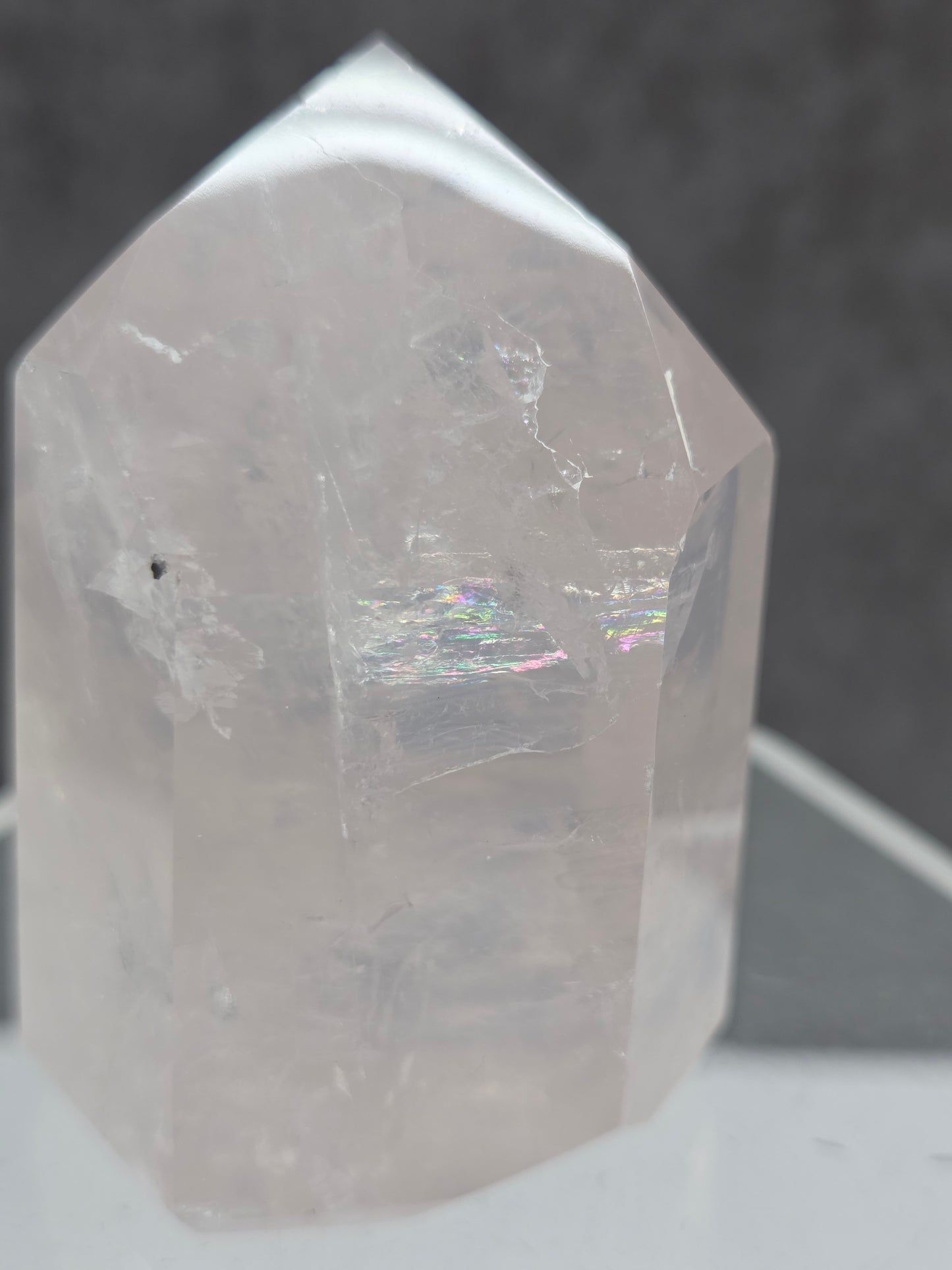 Girasol Rose Quartz tower
