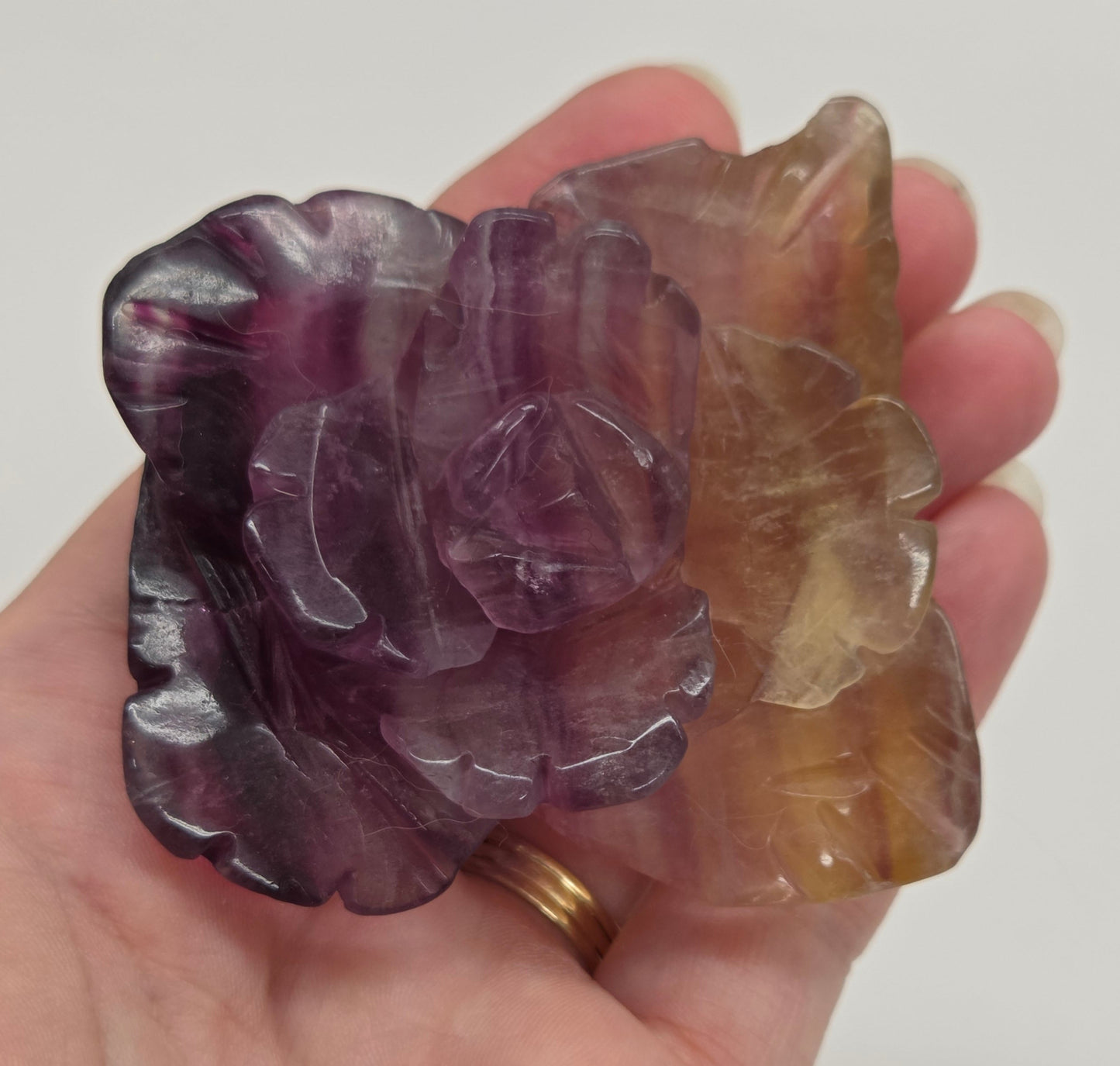 Fluorite Rose carving