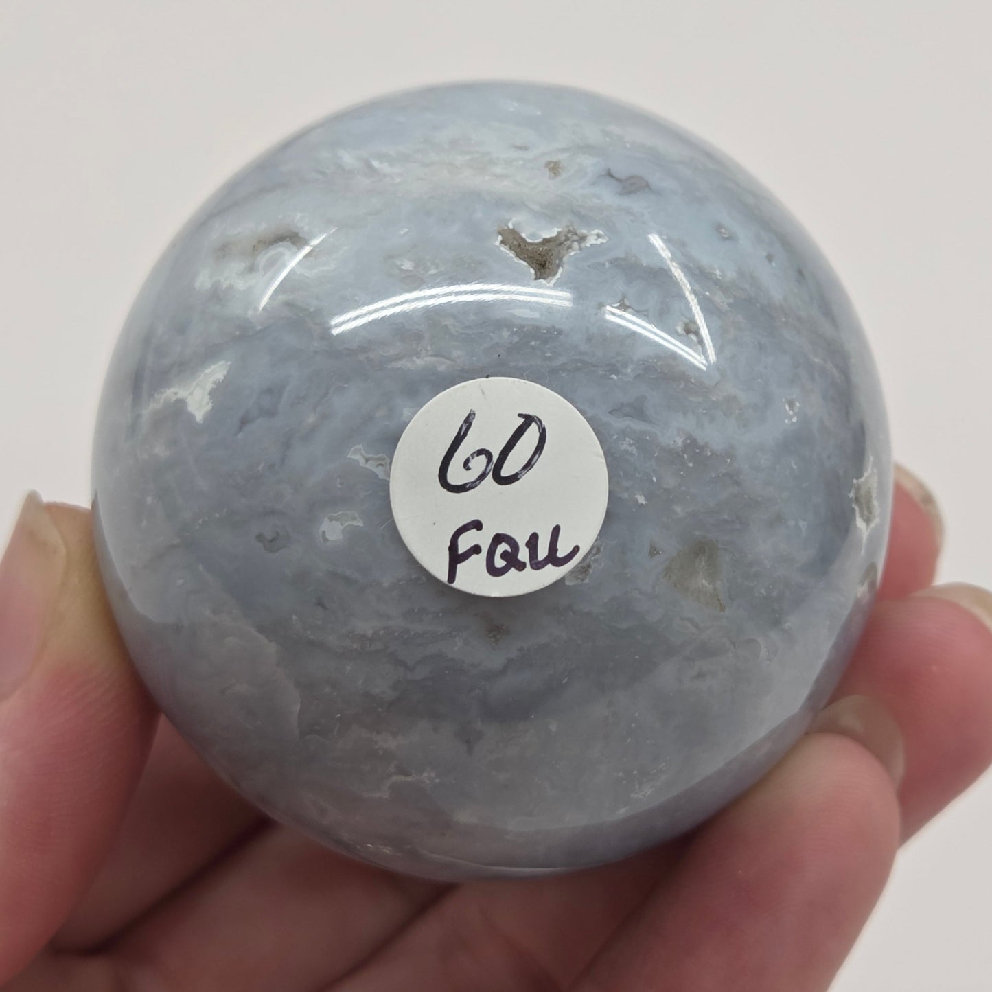 Blue Plume Agate sphere