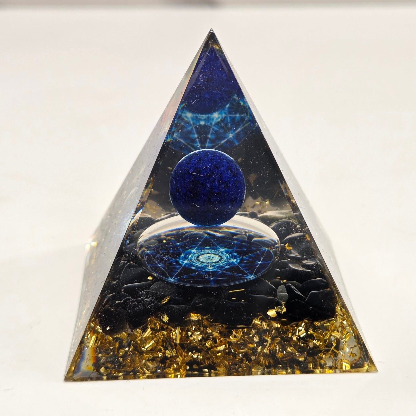 Resin pyramid w/ crystal chips