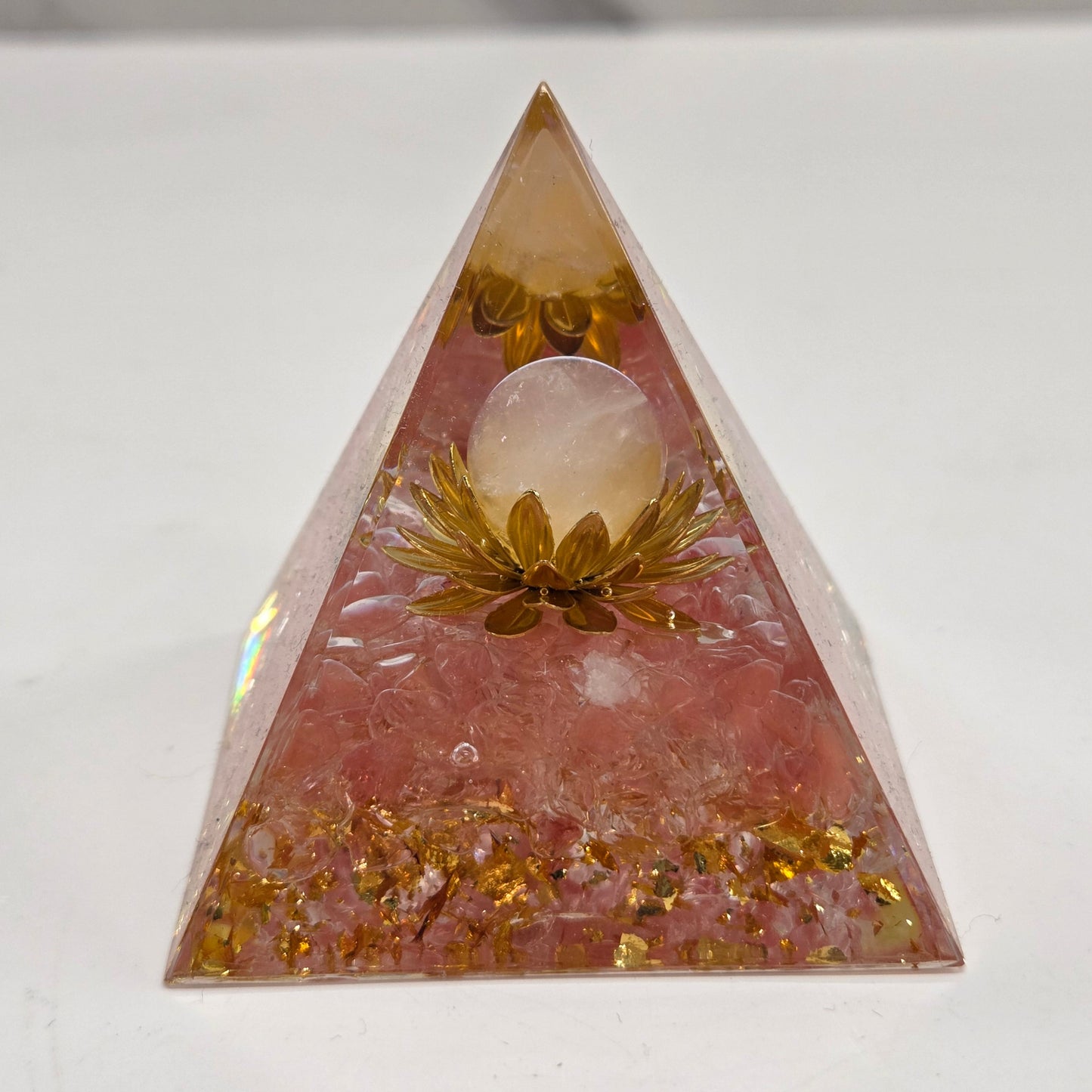 Resin pyramid w/ crystal chips
