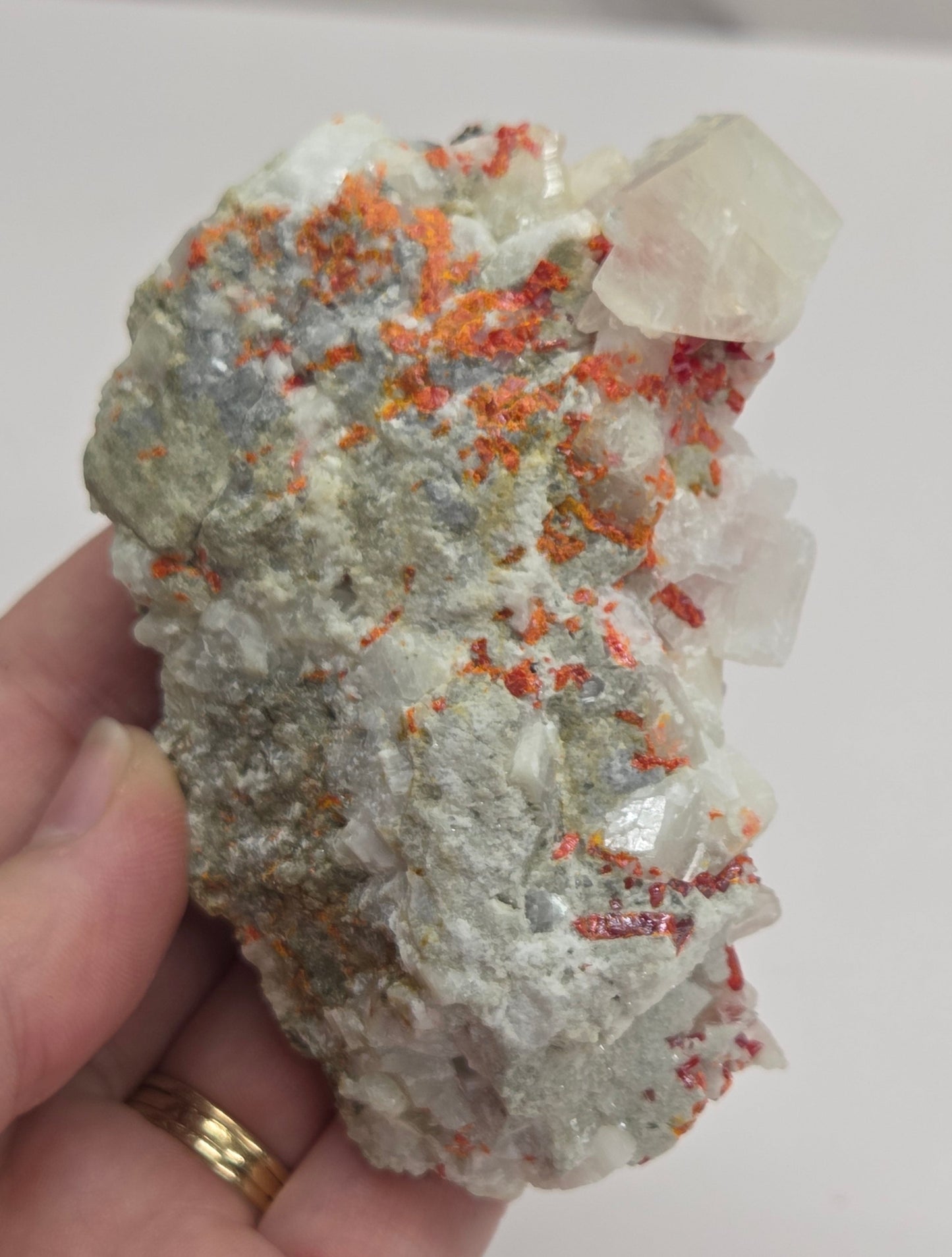 Calcite w/ Realgar specimen