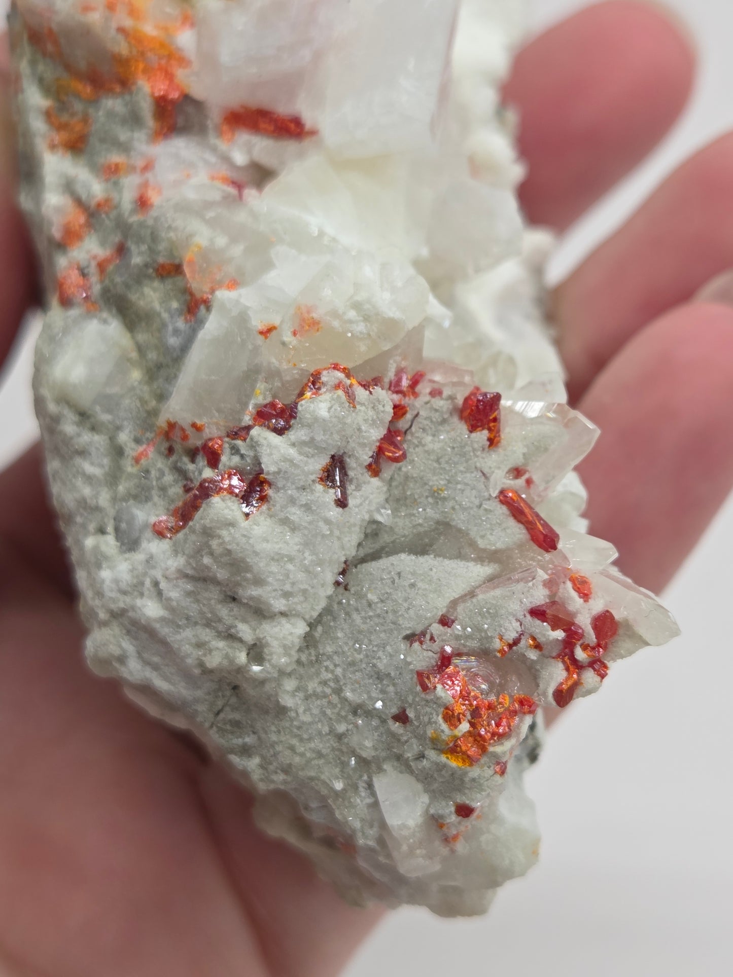 Calcite w/ Realgar specimen