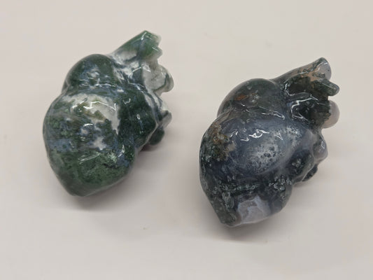 Moss Agate anatomical heart