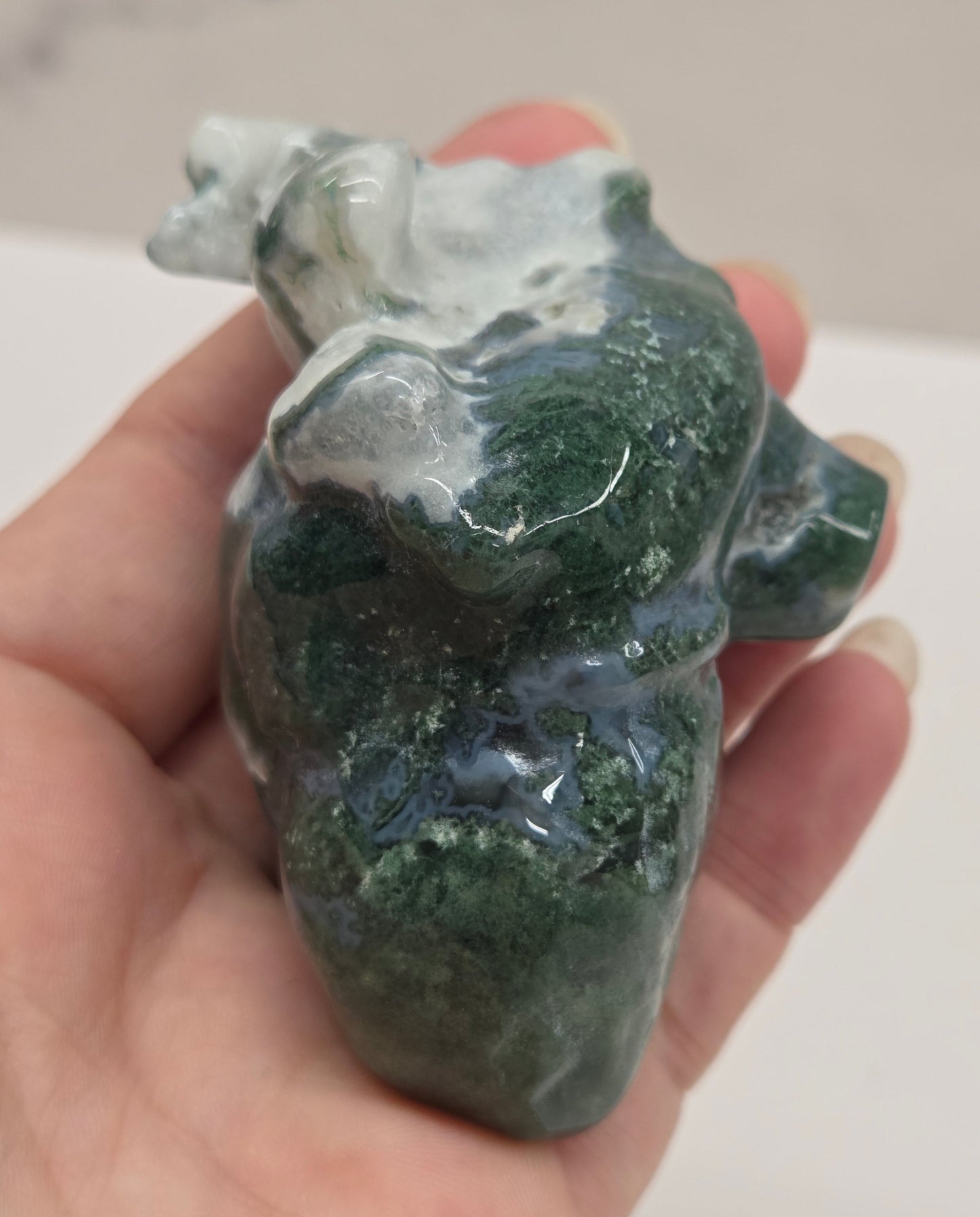 Moss Agate anatomical heart