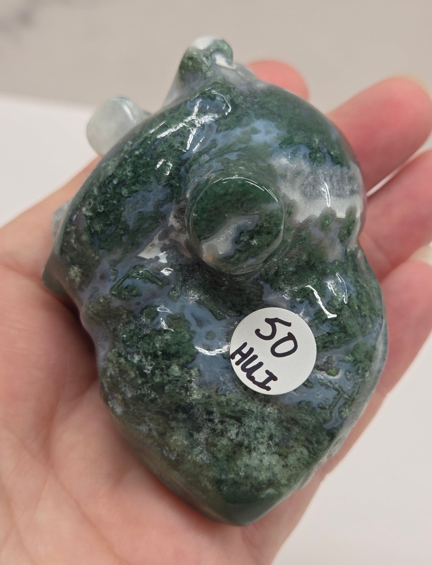 Moss Agate anatomical heart