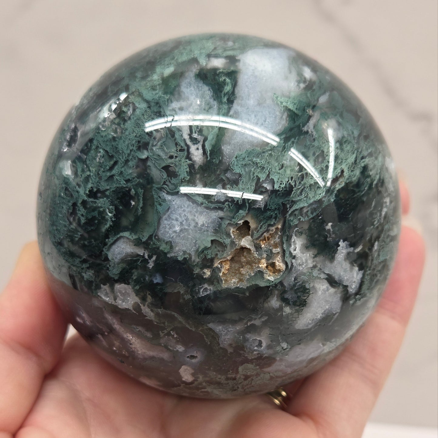 Moss Agate sphere