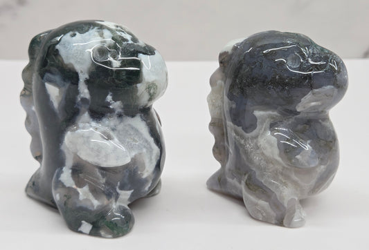 Chubby belly dino - Moss Agate (medium)