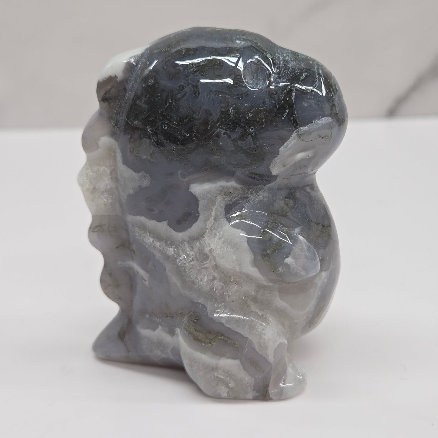 Chubby belly dino - Moss Agate (medium)