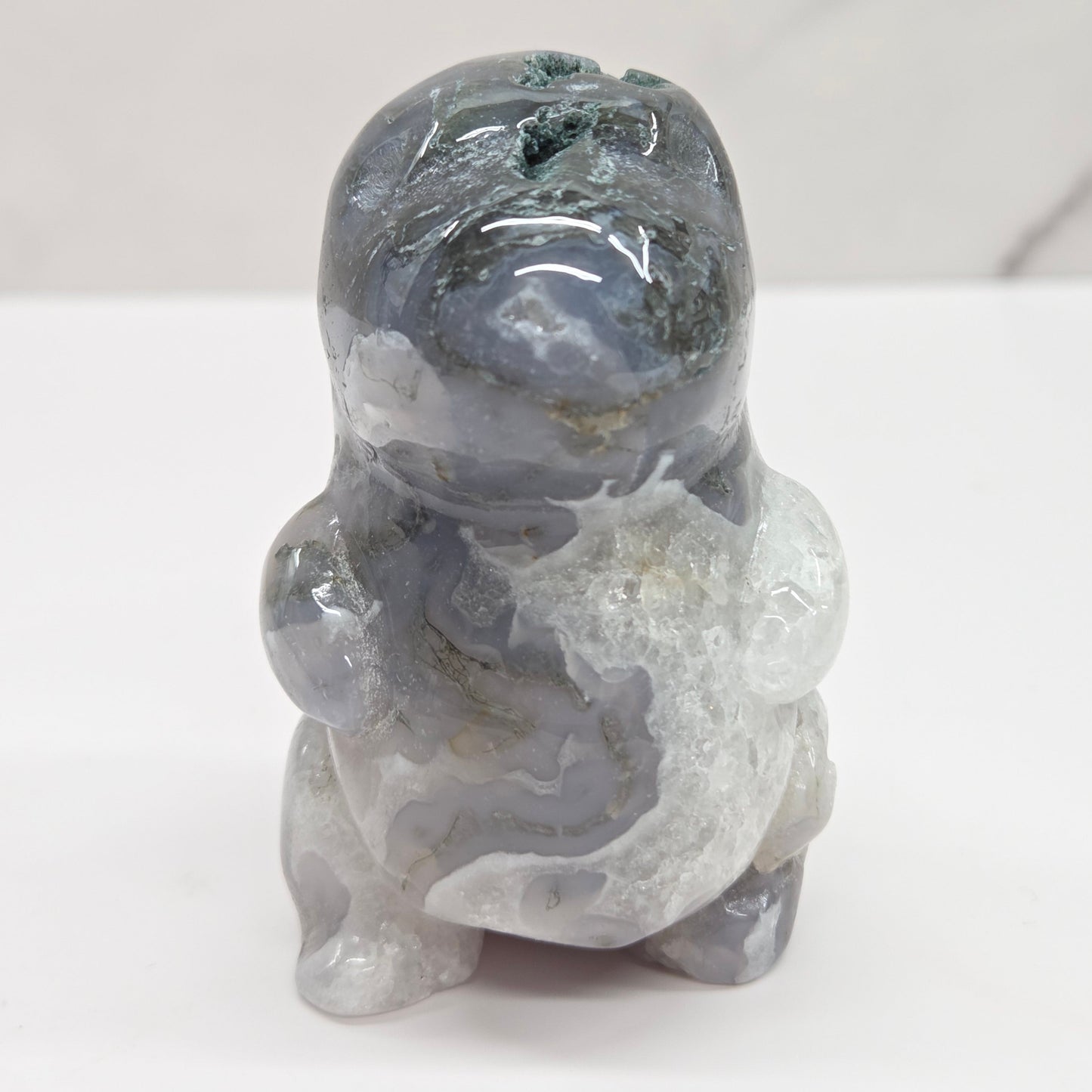 Chubby belly dino - Moss Agate (medium)