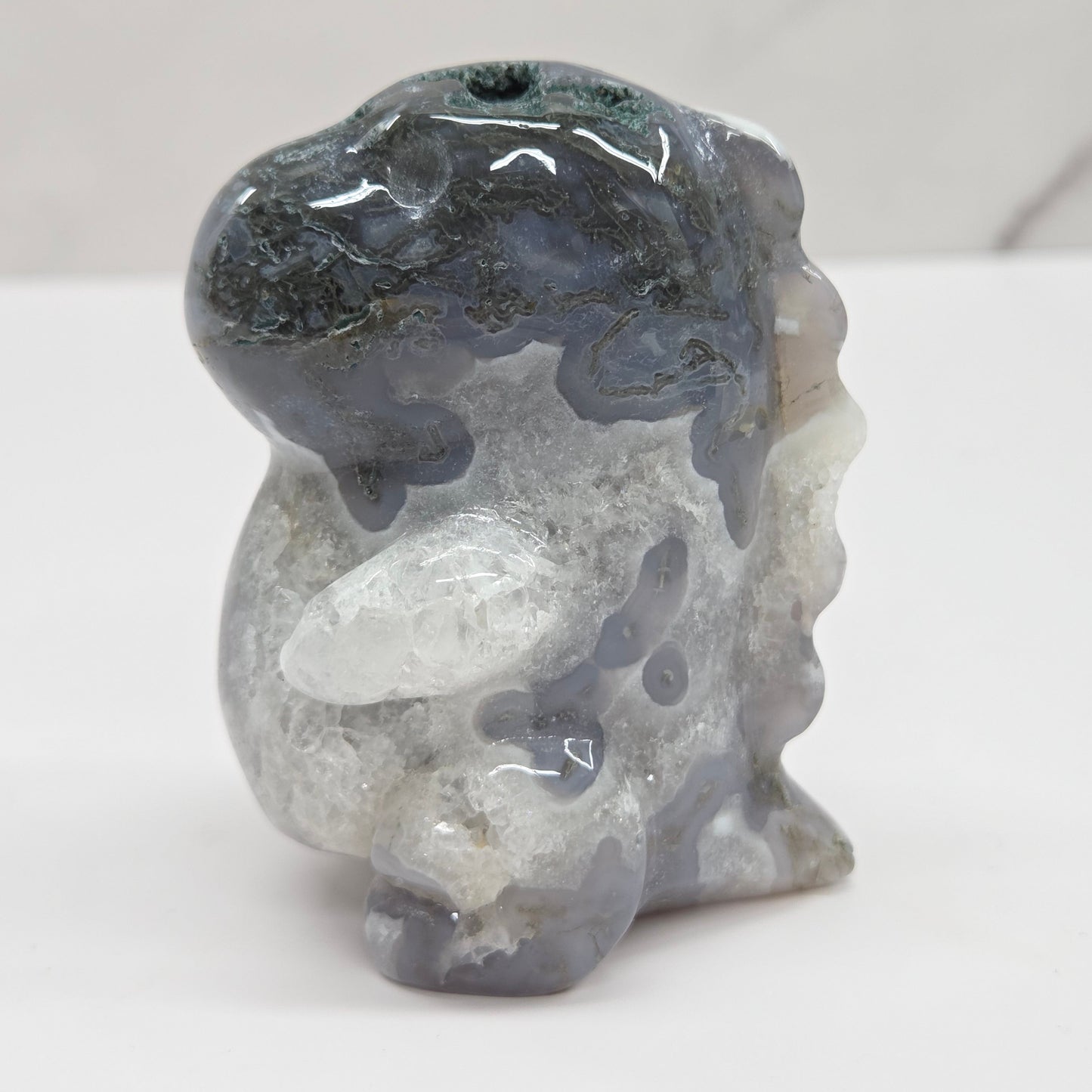 Chubby belly dino - Moss Agate (medium)