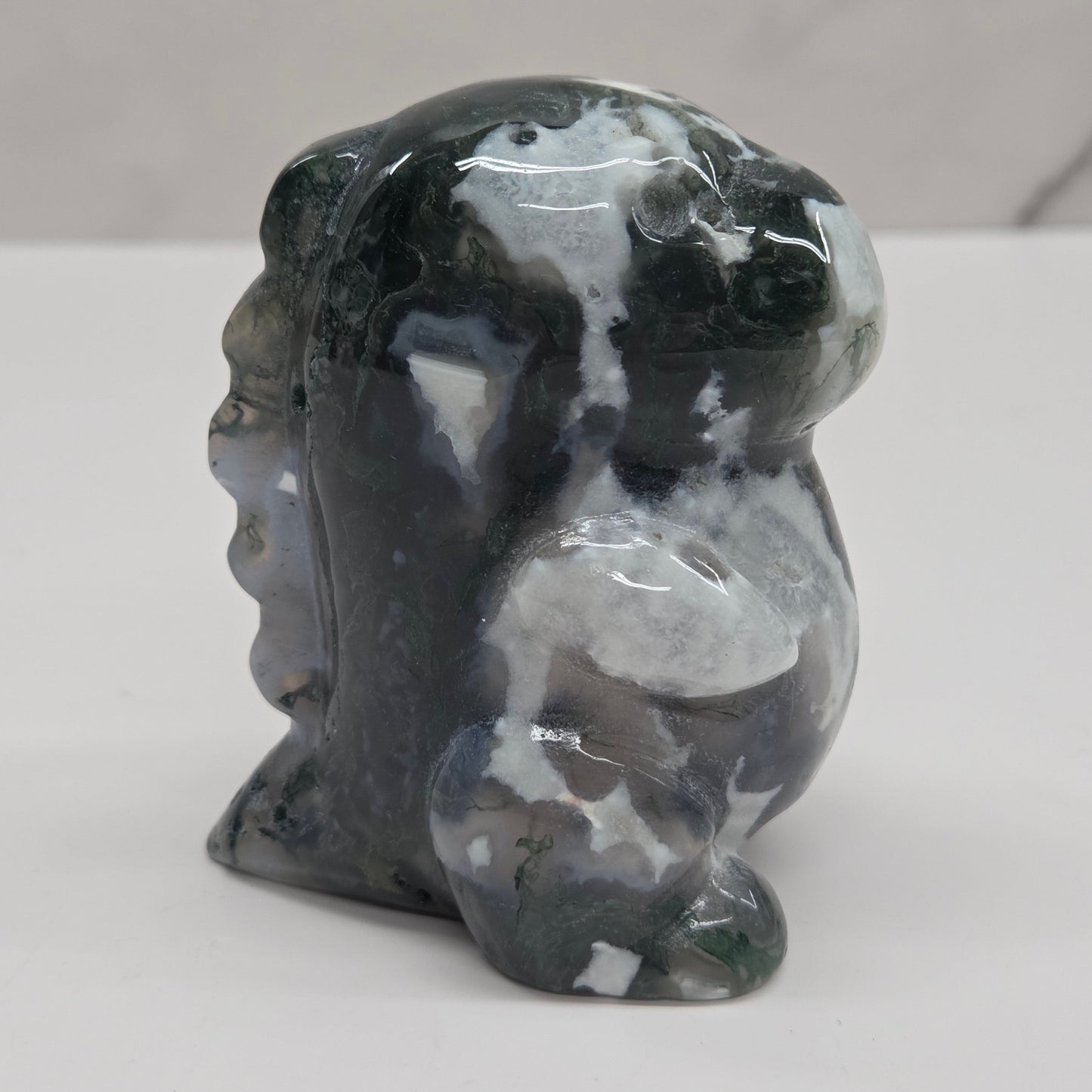 Chubby belly dino - Moss Agate (medium)