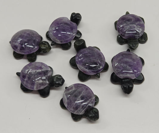 Jade turtle w/ Dream Amethyst shell