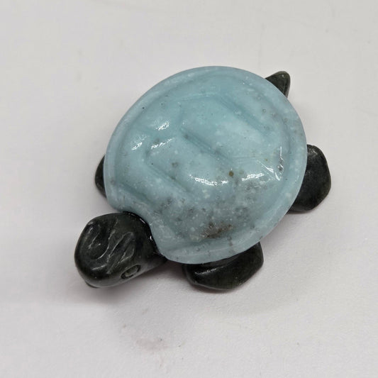 Jade turtle w/ Caribbean Calcite shell