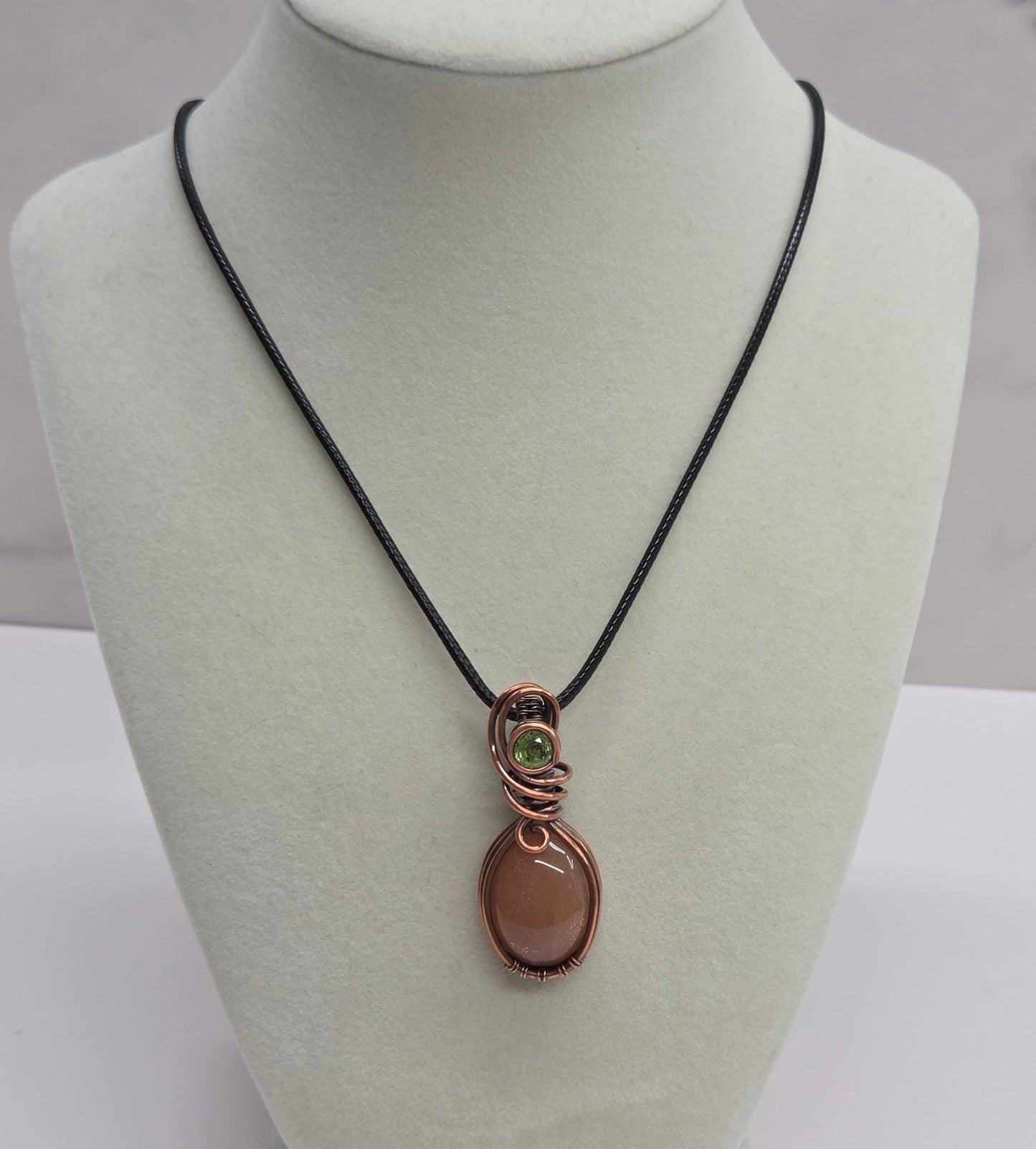 Necklace - Sunstone w/ Prehnite
