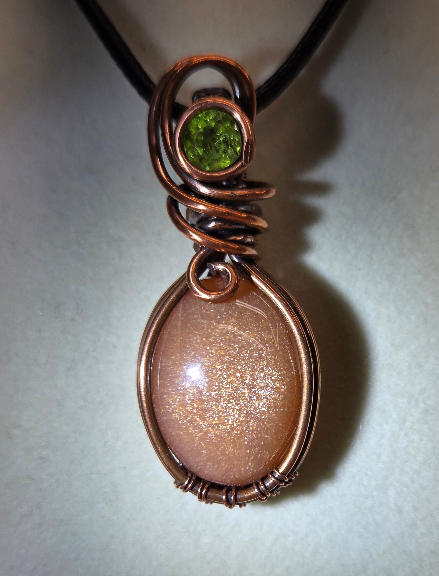 Necklace - Sunstone w/ Prehnite