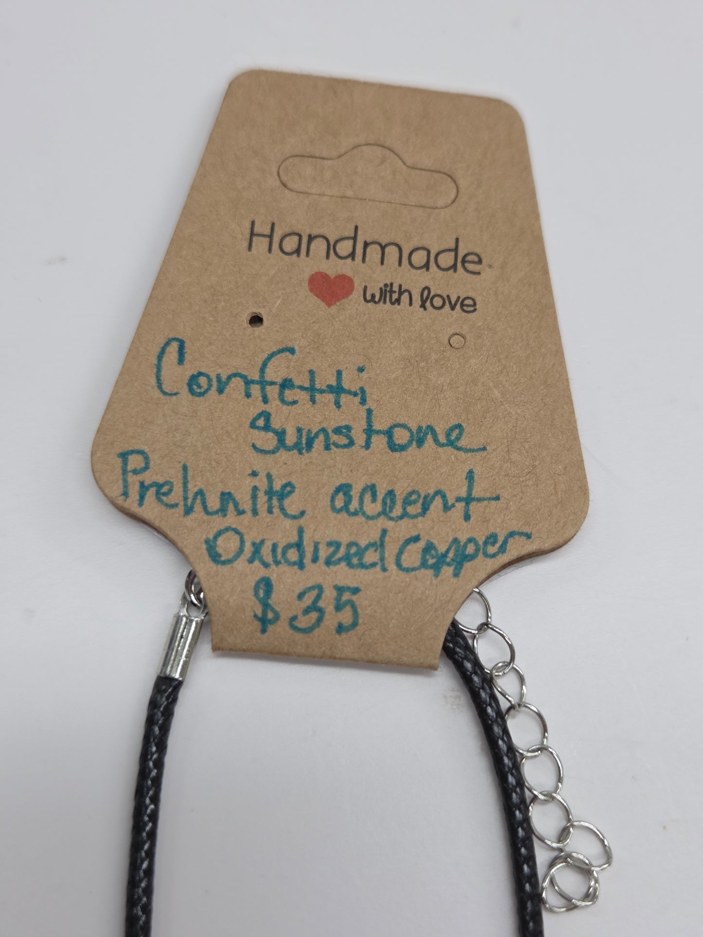 Necklace - Sunstone w/ Prehnite