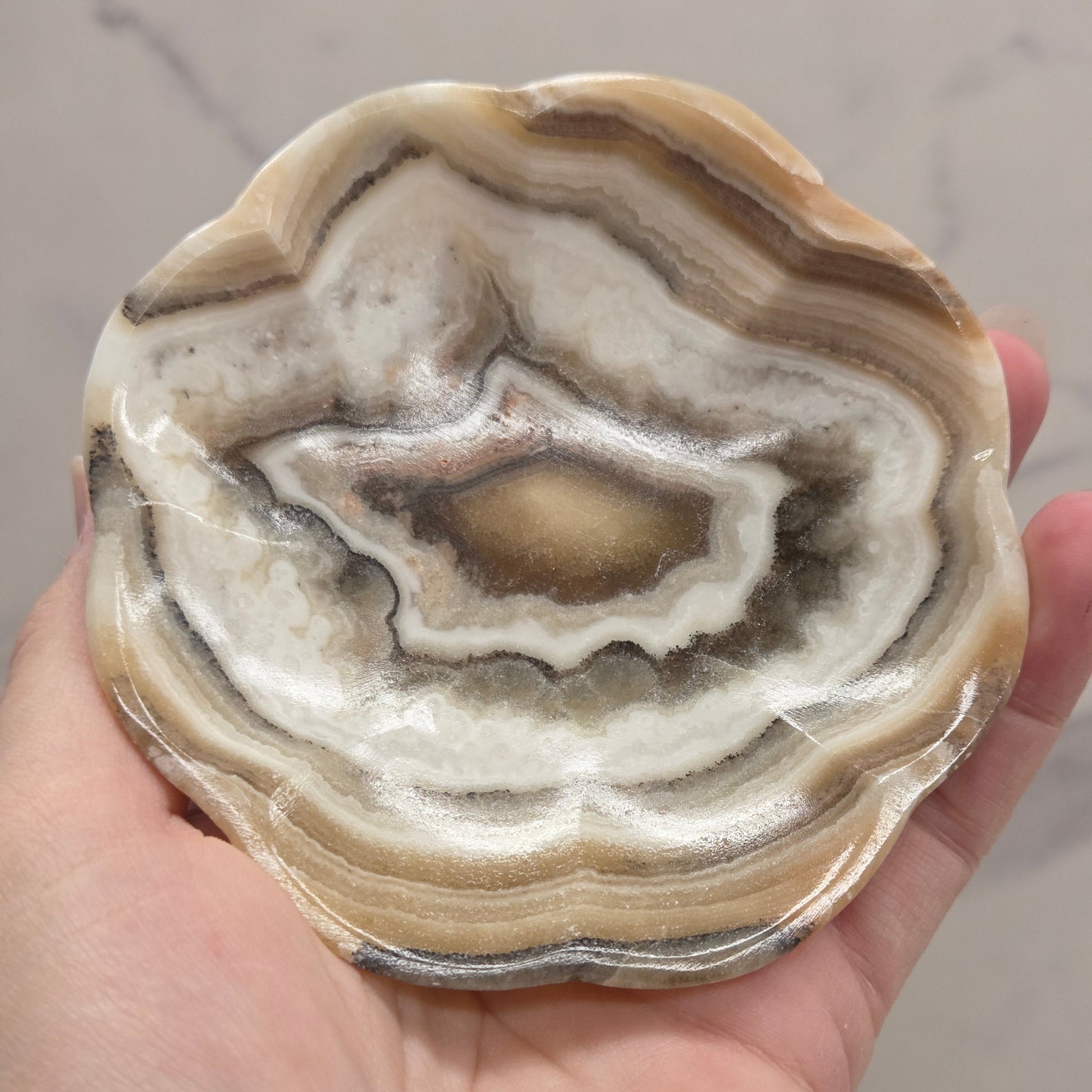Calcite trinket bowl