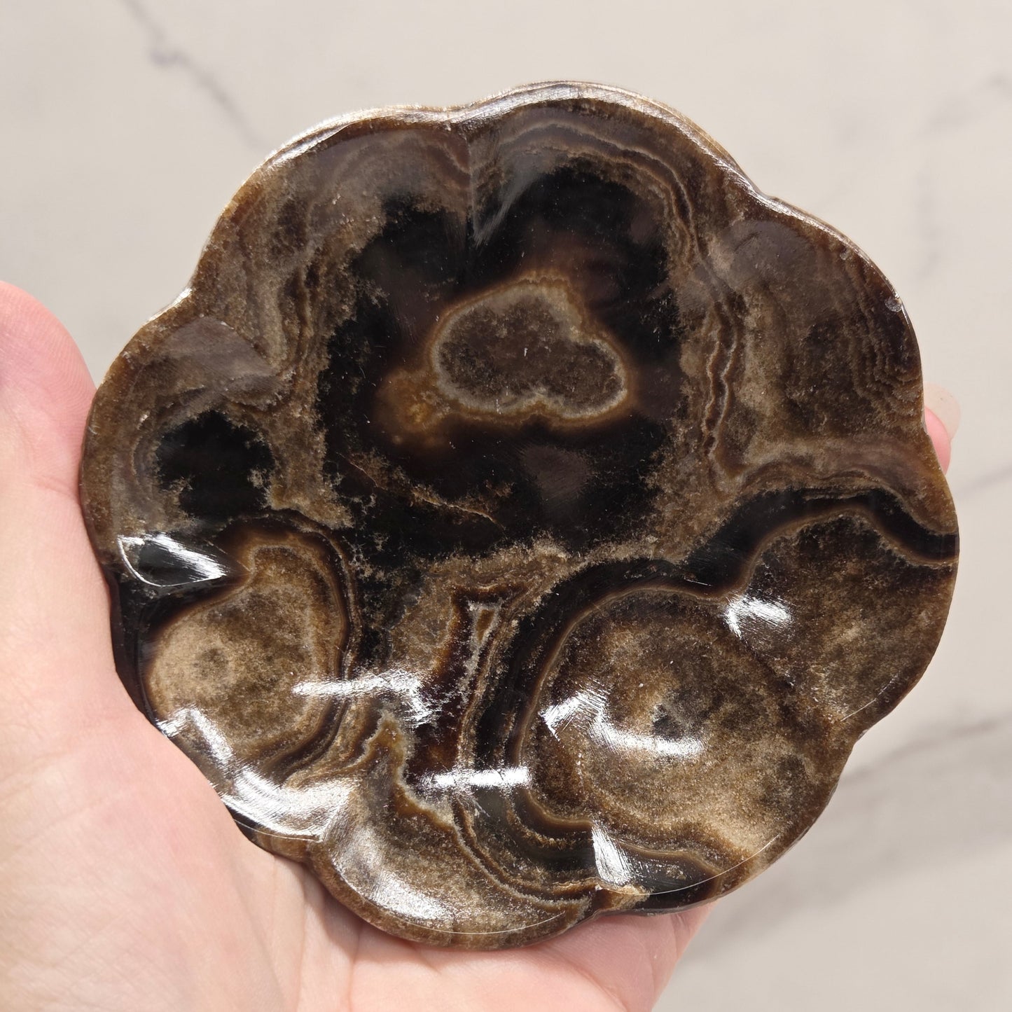 Calcite trinket bowl