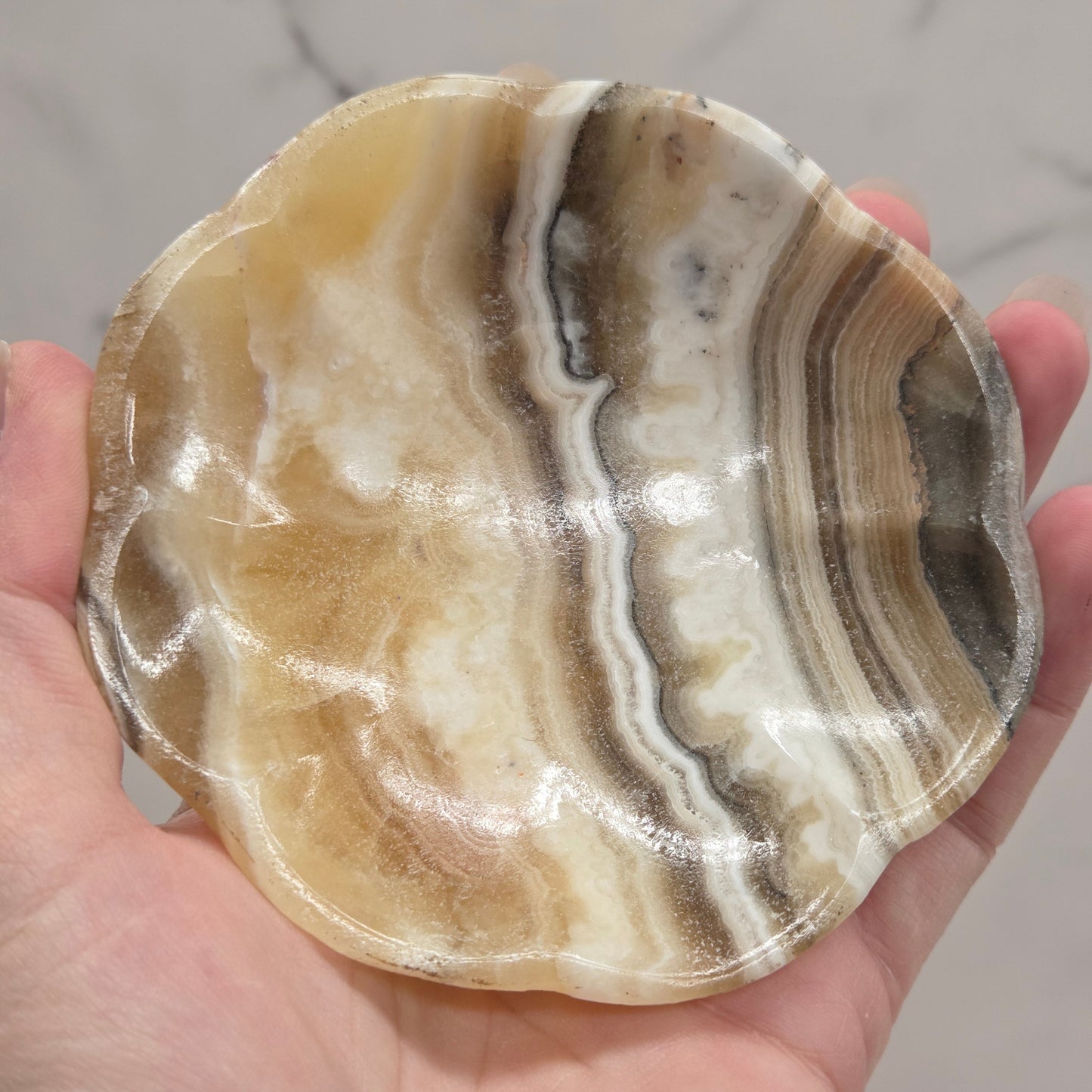 Calcite trinket bowl