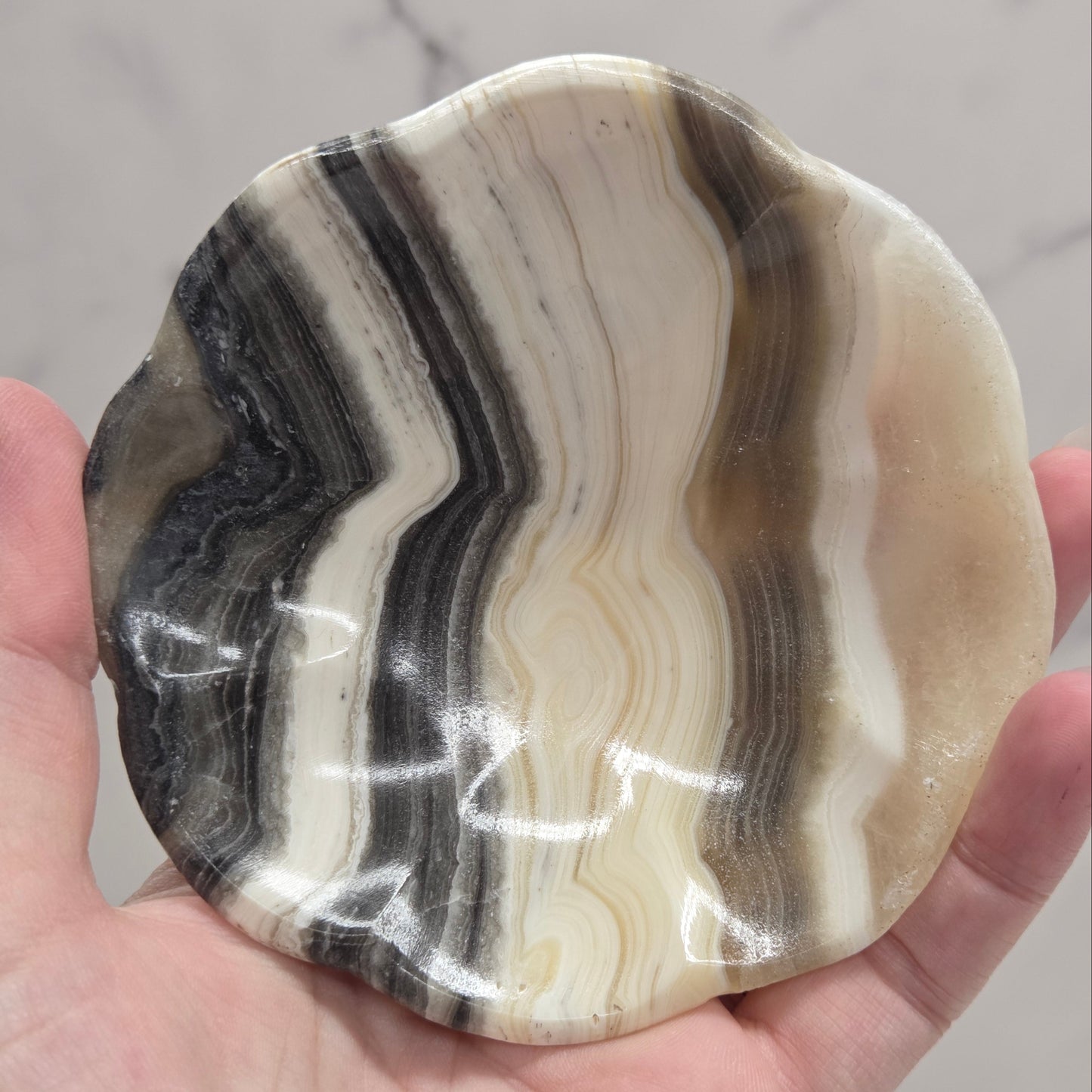 Calcite trinket bowl