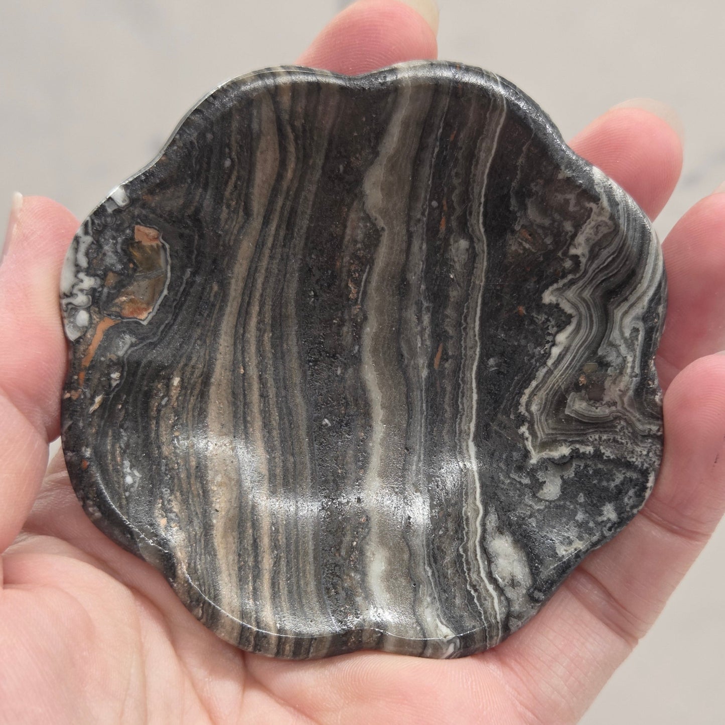 Calcite trinket bowl