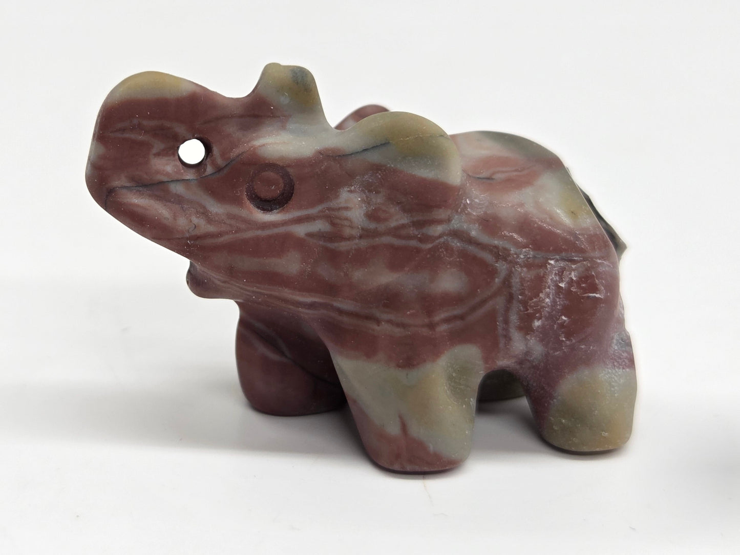 Picture Jasper elephant carving on a white background