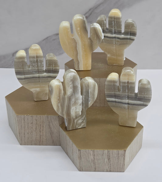 Banded Calcite Cactus carving