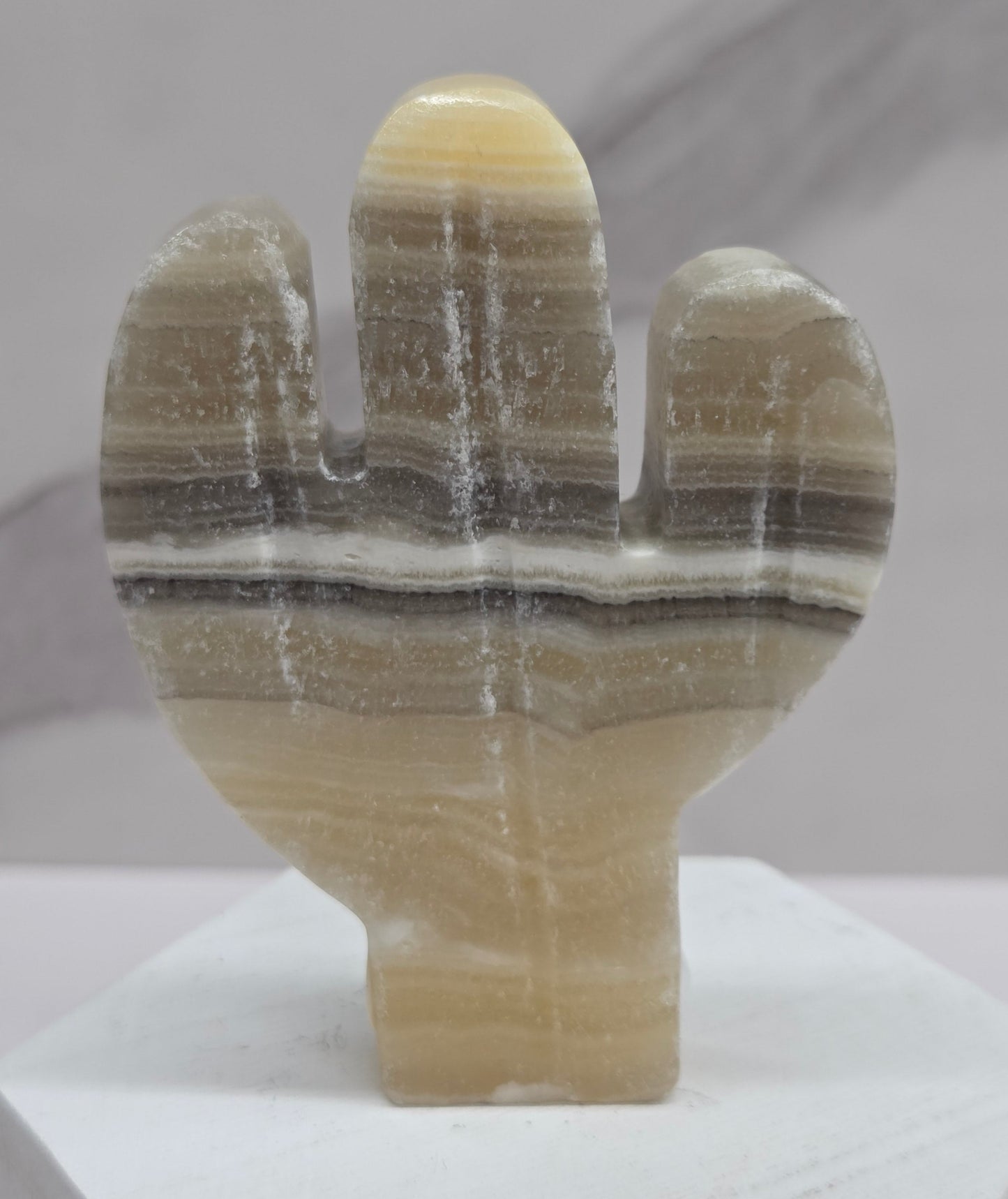 Banded Calcite Cactus carving