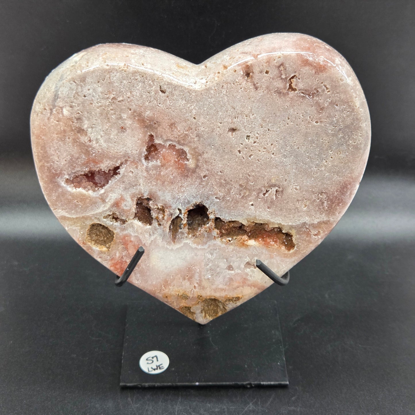 Pink Amethyst heart (on stand)