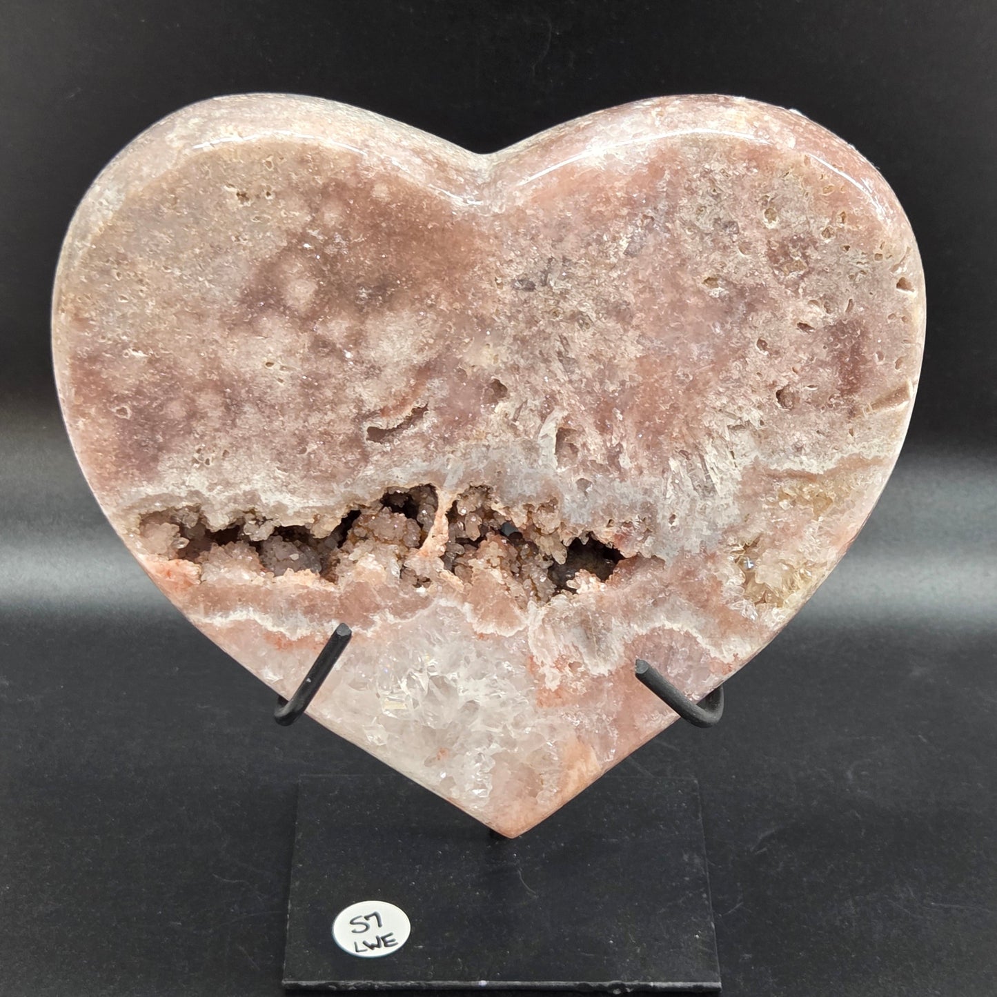 Pink Amethyst heart (on stand)
