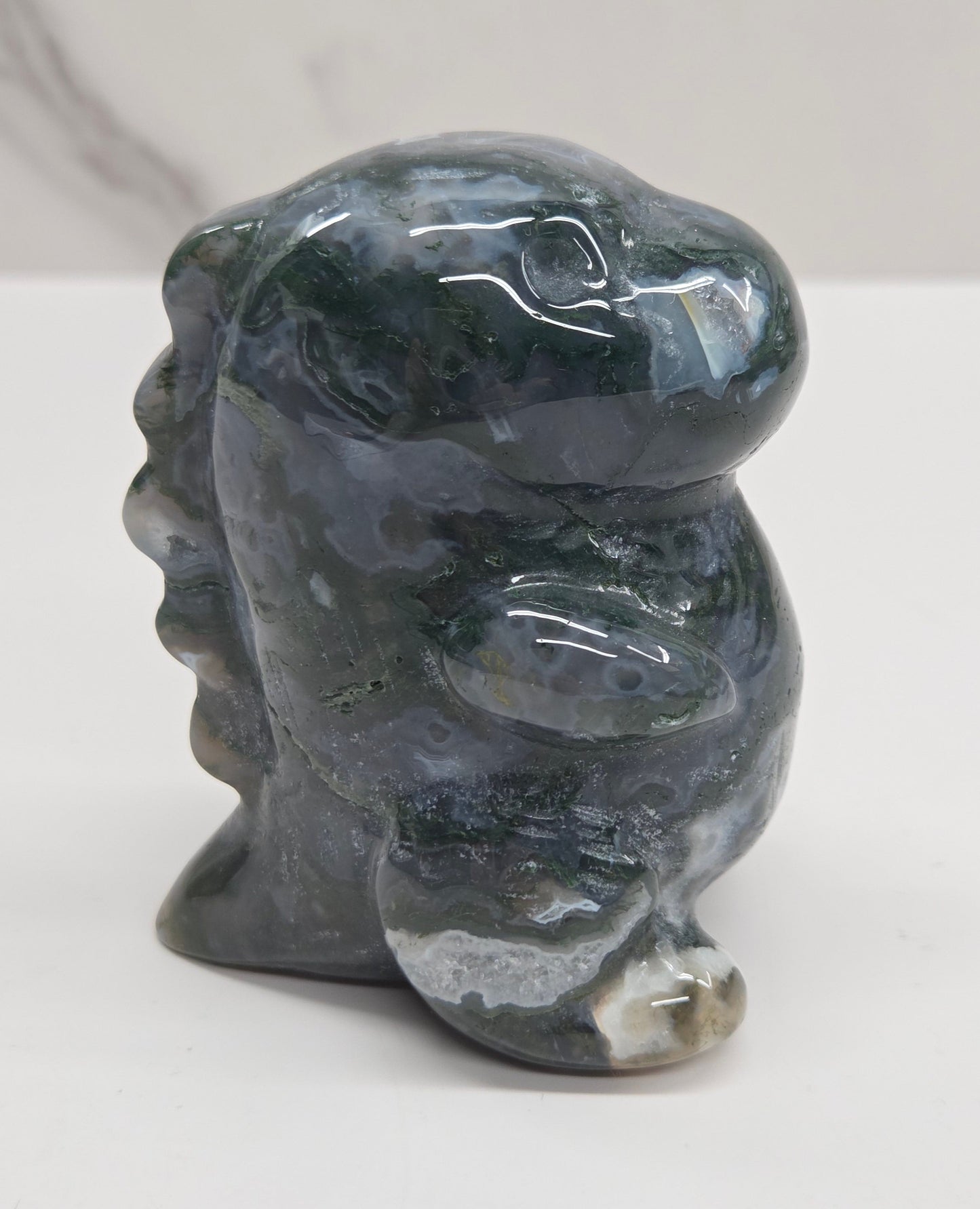 Chubby belly dino - Moss Agate (medium)