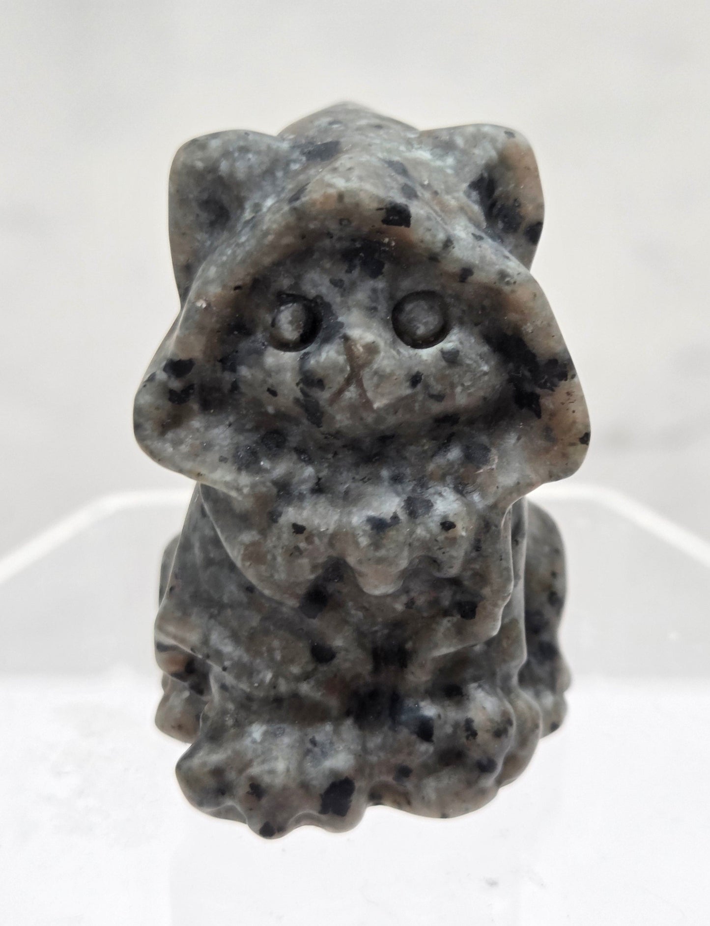 Hooded cat/kitty carving