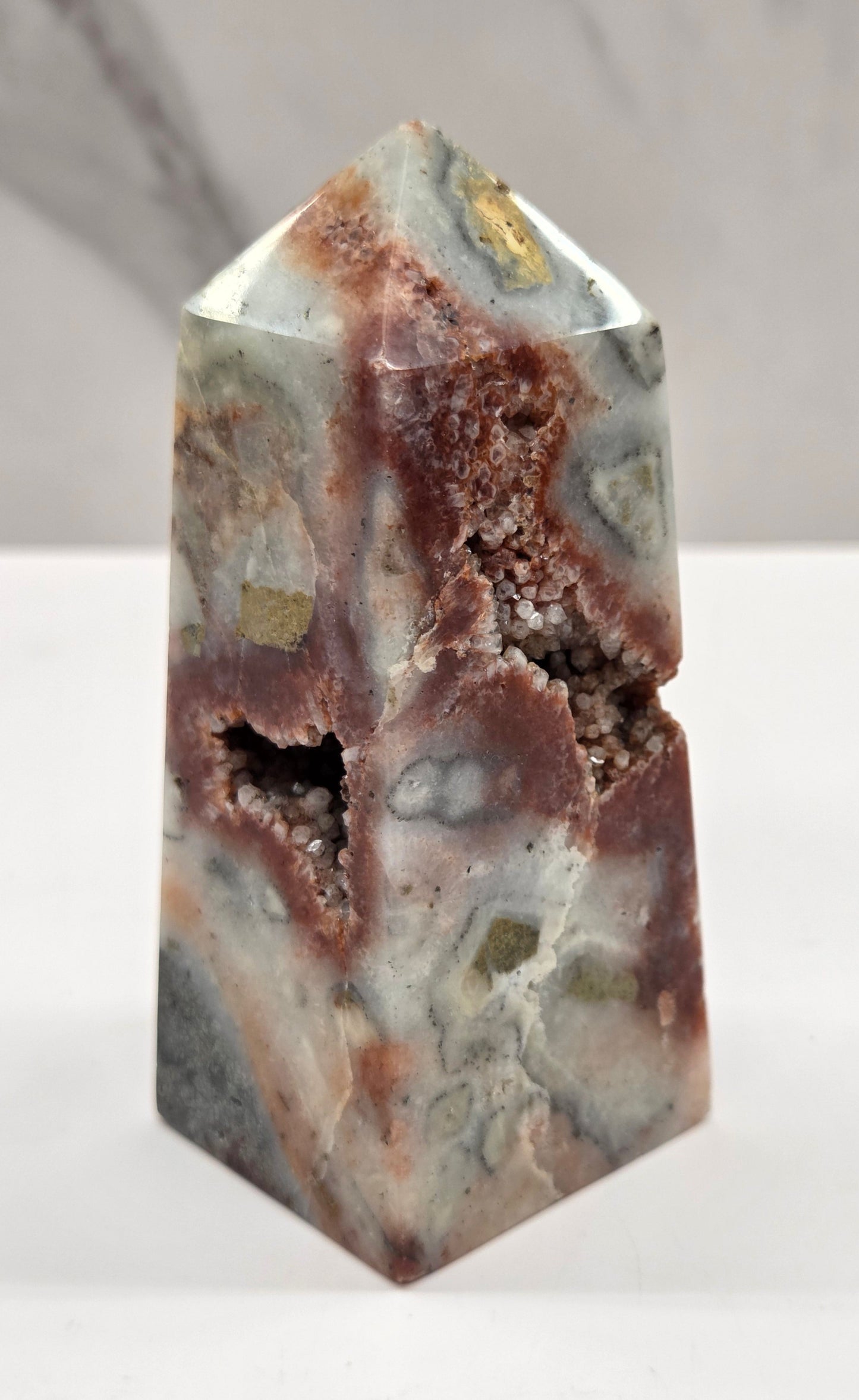 Red Drusy tower & freeform