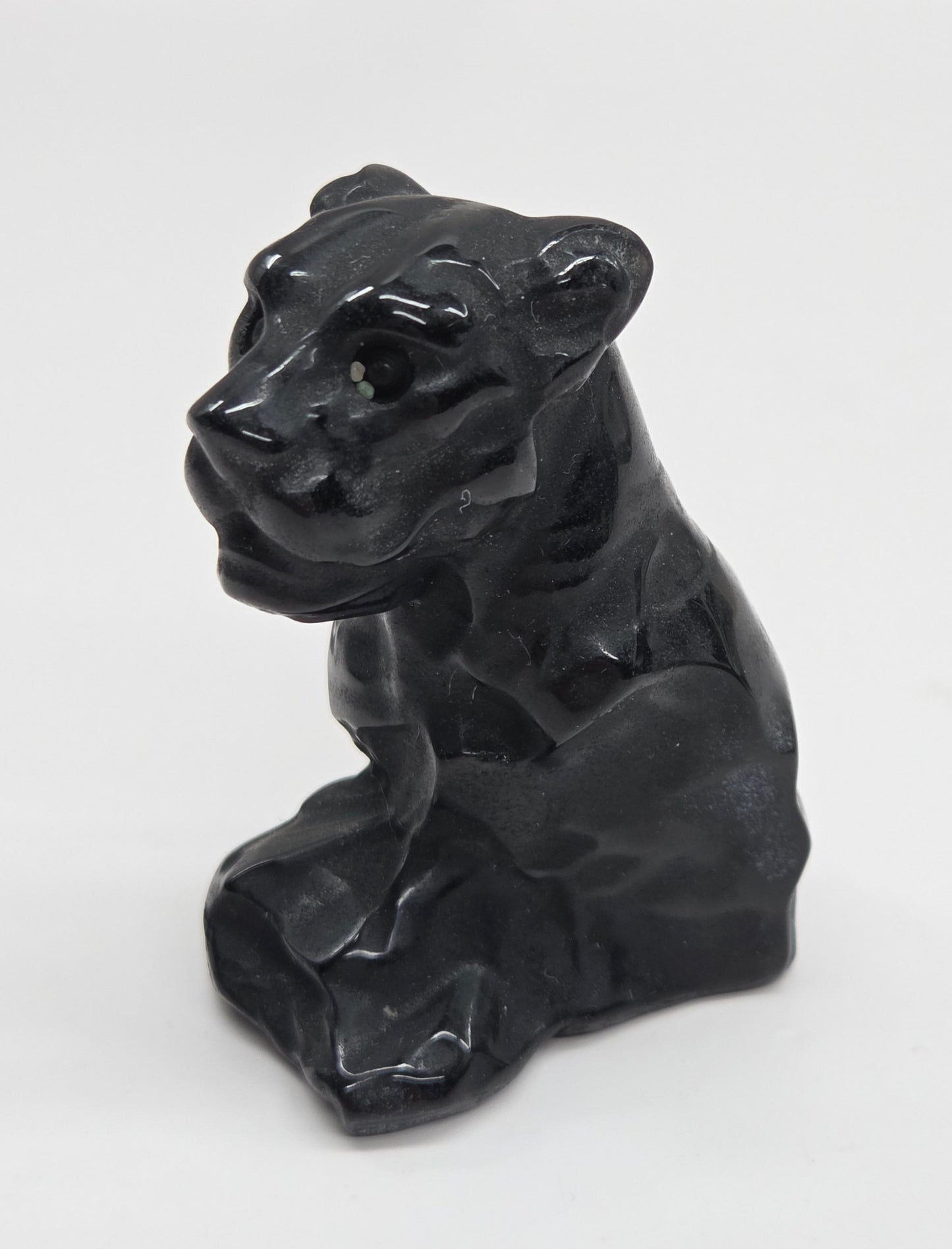 Obsidian Panther carving