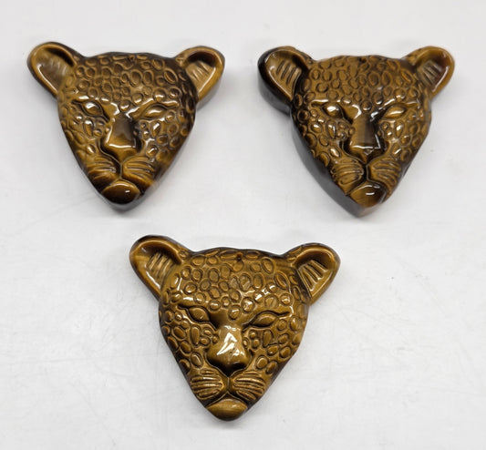 Leopard carving - Tigers Eye