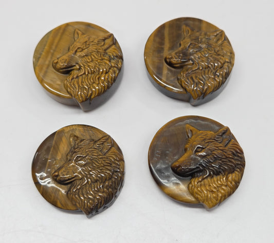 Wolf coin - Tigers Eye