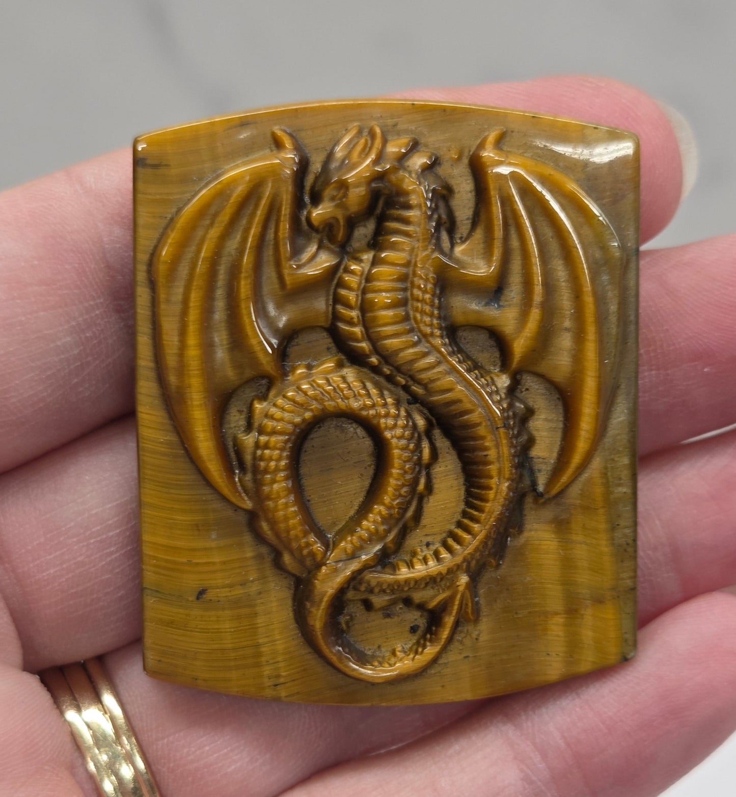 Dragon coin - Tigers Eye
