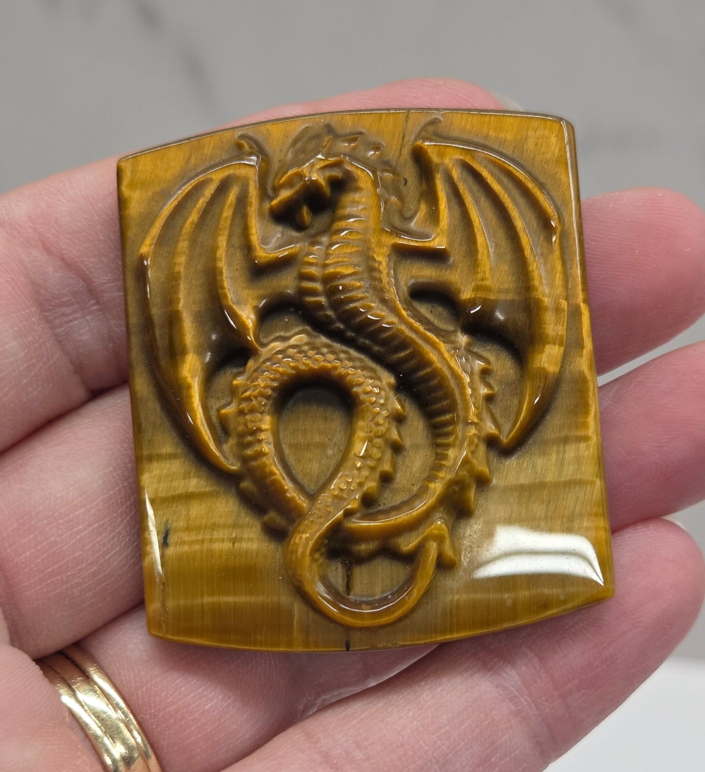Dragon coin - Tigers Eye