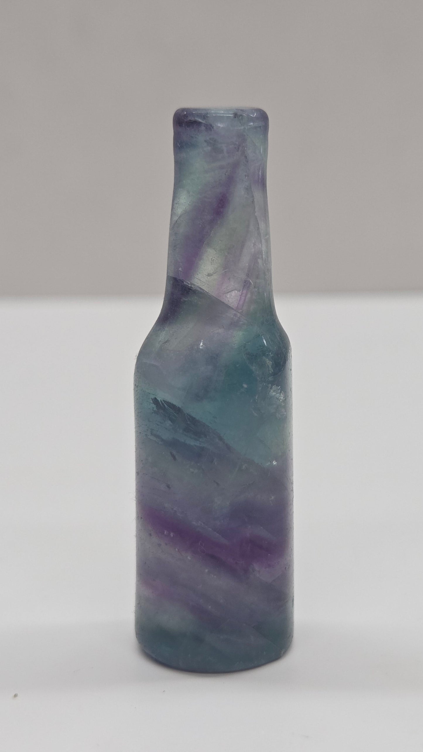 Fluorite beer bottle carving