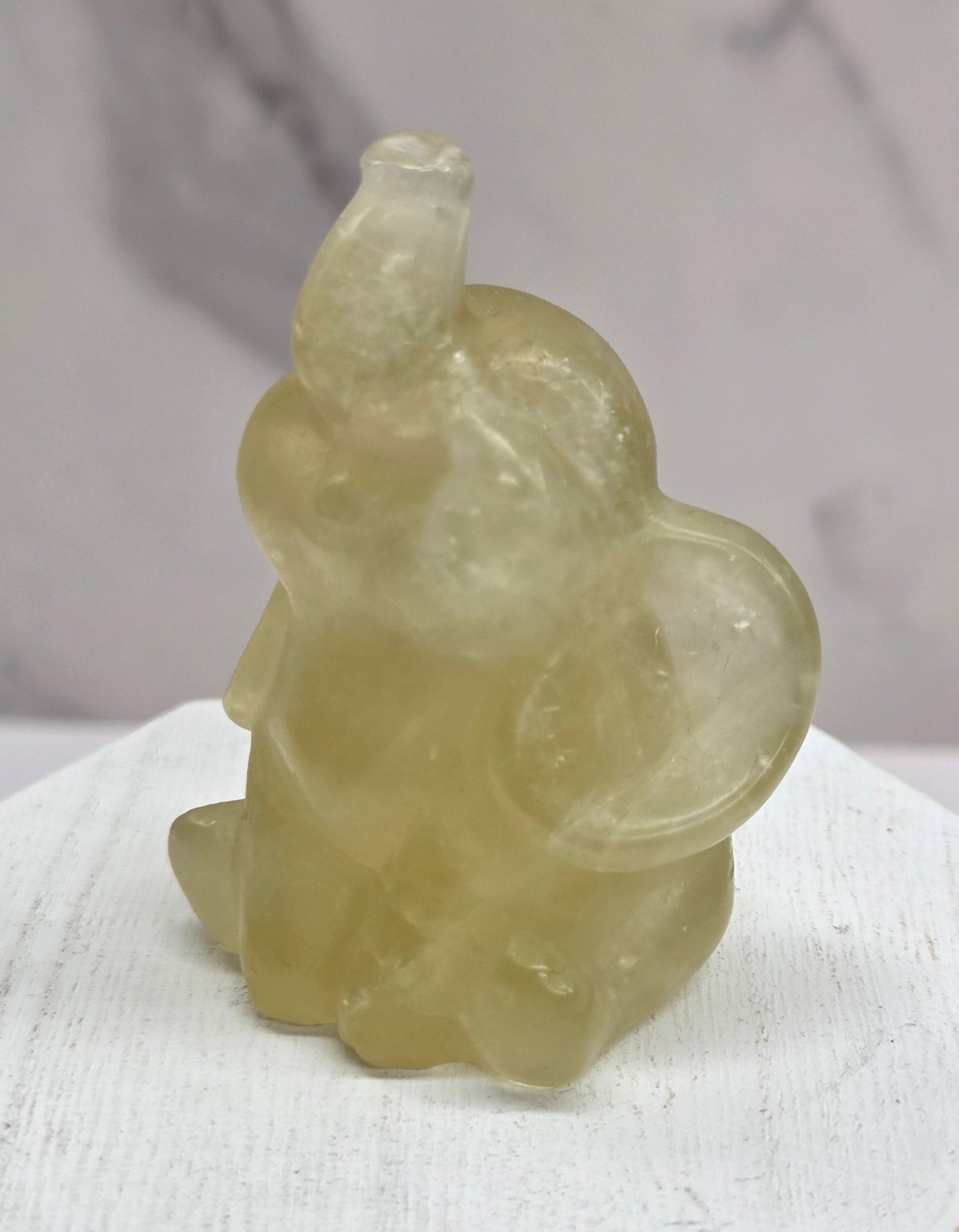 "Dumbo" baby elephant carving